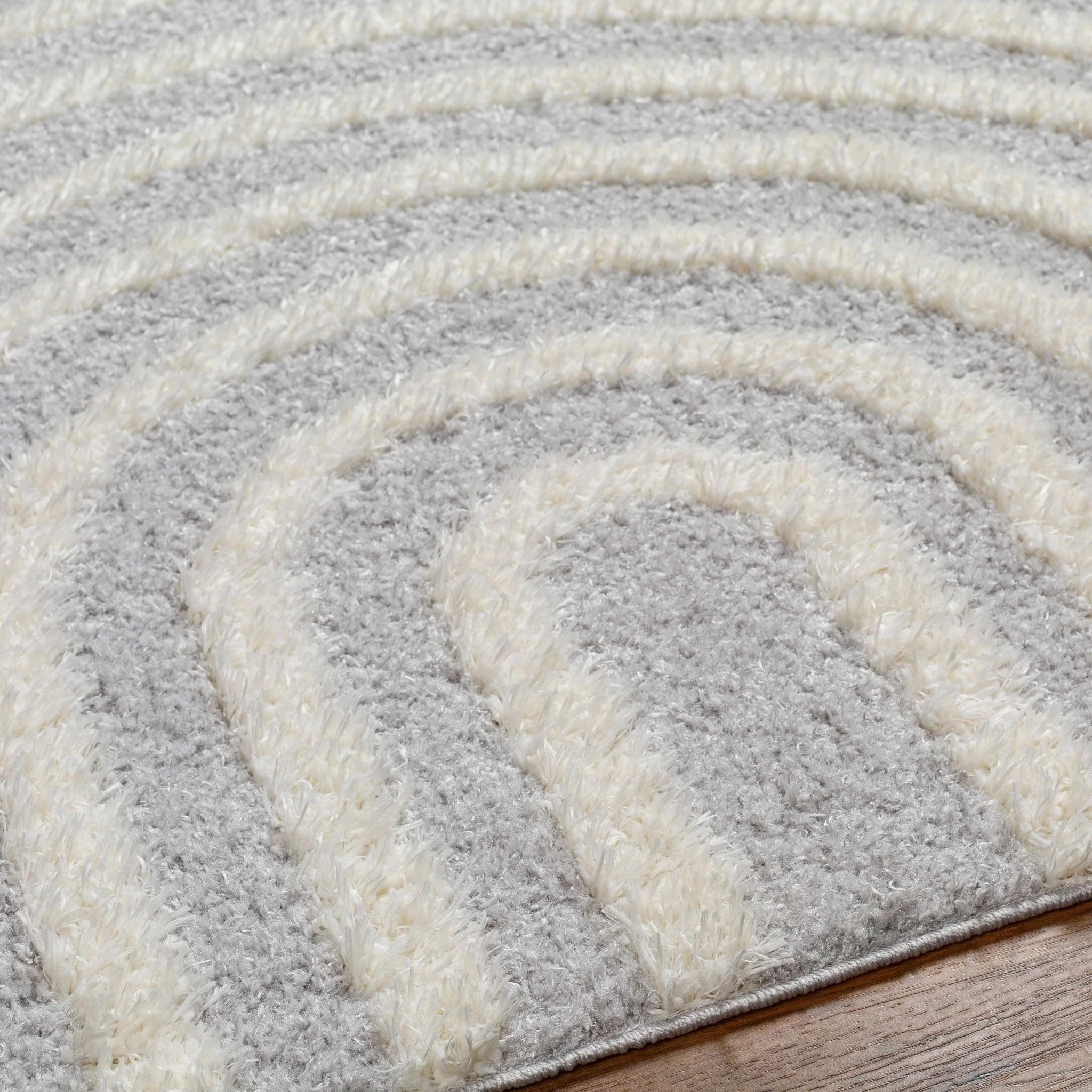 Modern Contemporary Gray and Beige Plush Pile Machine Woven Area Rug - Image 5