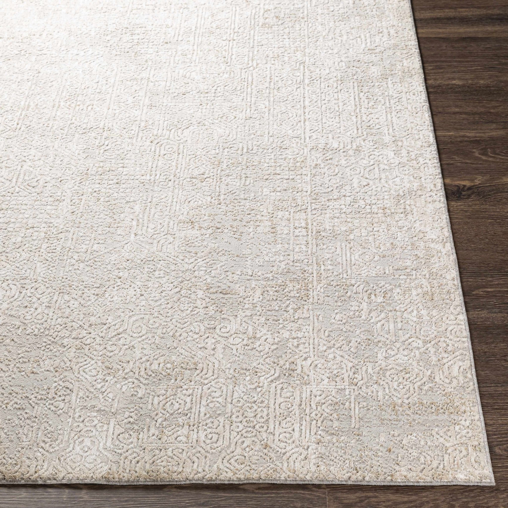 Contemporary Gray Machine Woven Area Rug - Image 3