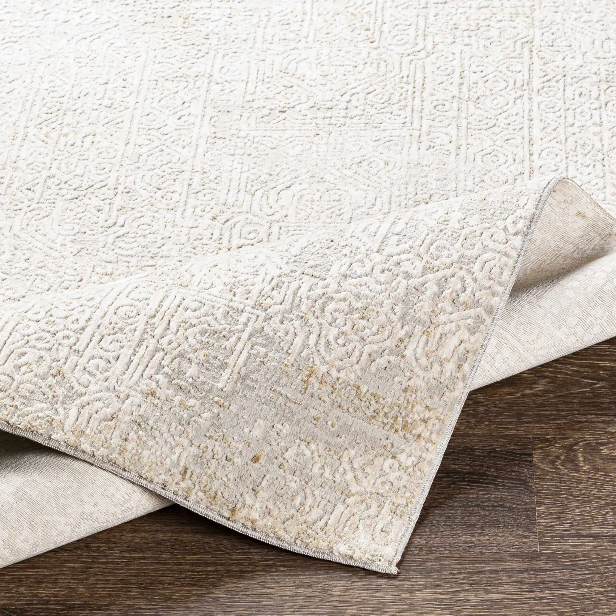 Contemporary Gray Machine Woven Area Rug - Image 5