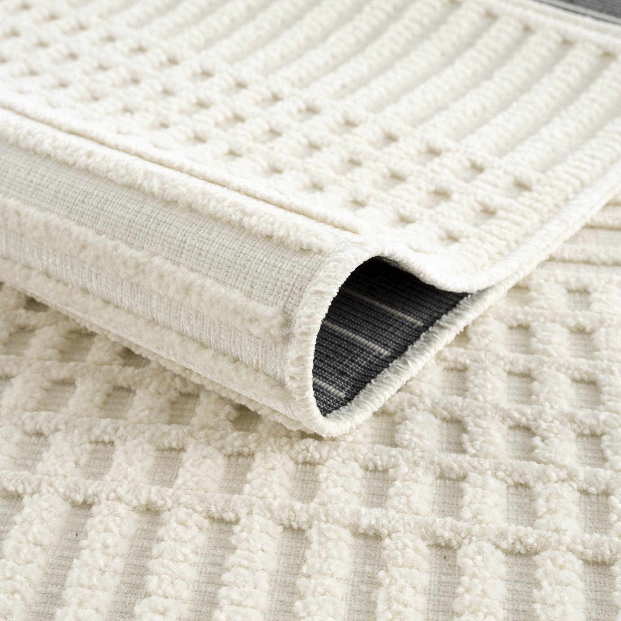 Modern Contemporary Ivory and Beige Medium pile Washable Area Rug - Image 7