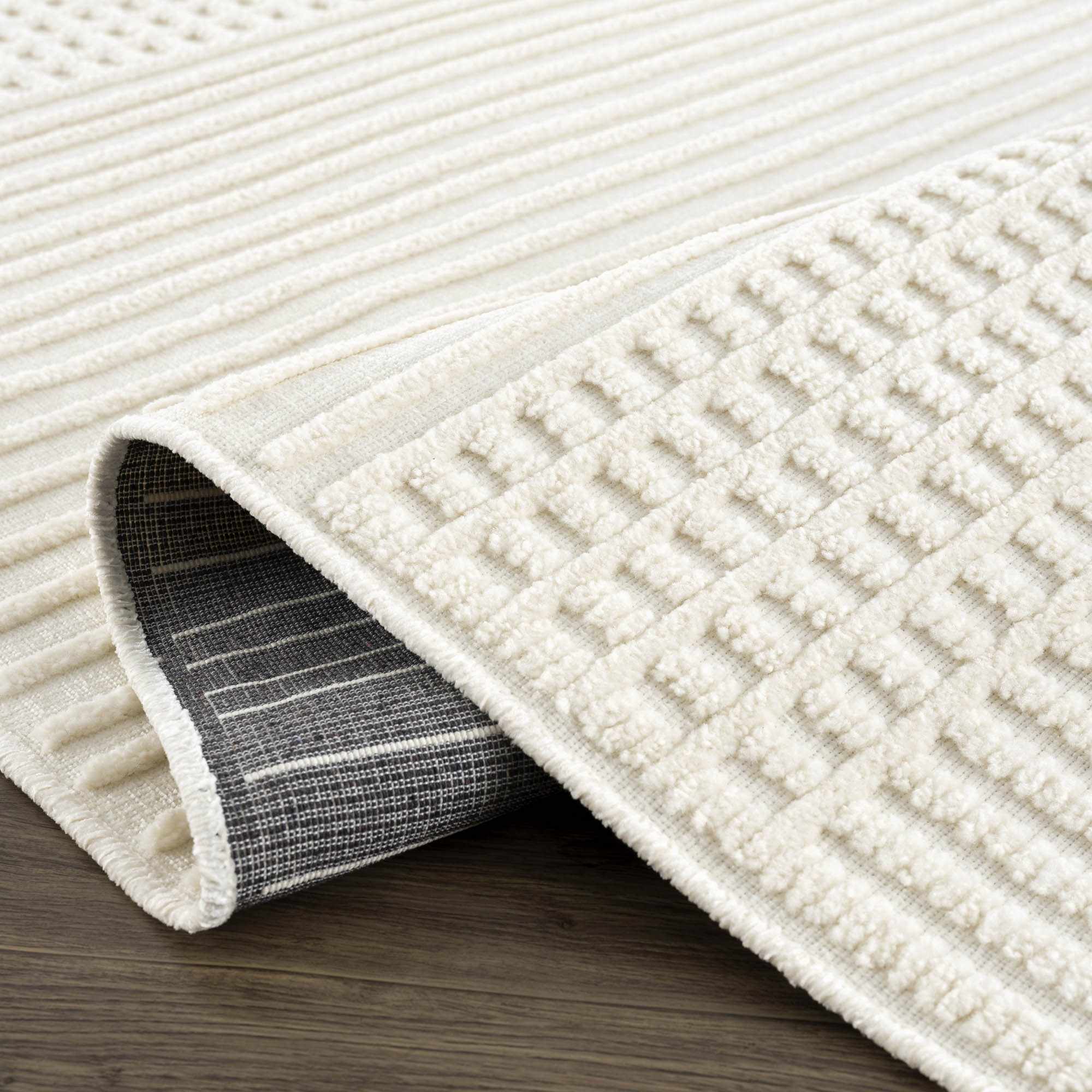 Modern Contemporary Ivory and Beige Medium pile Washable Area Rug - Image 8