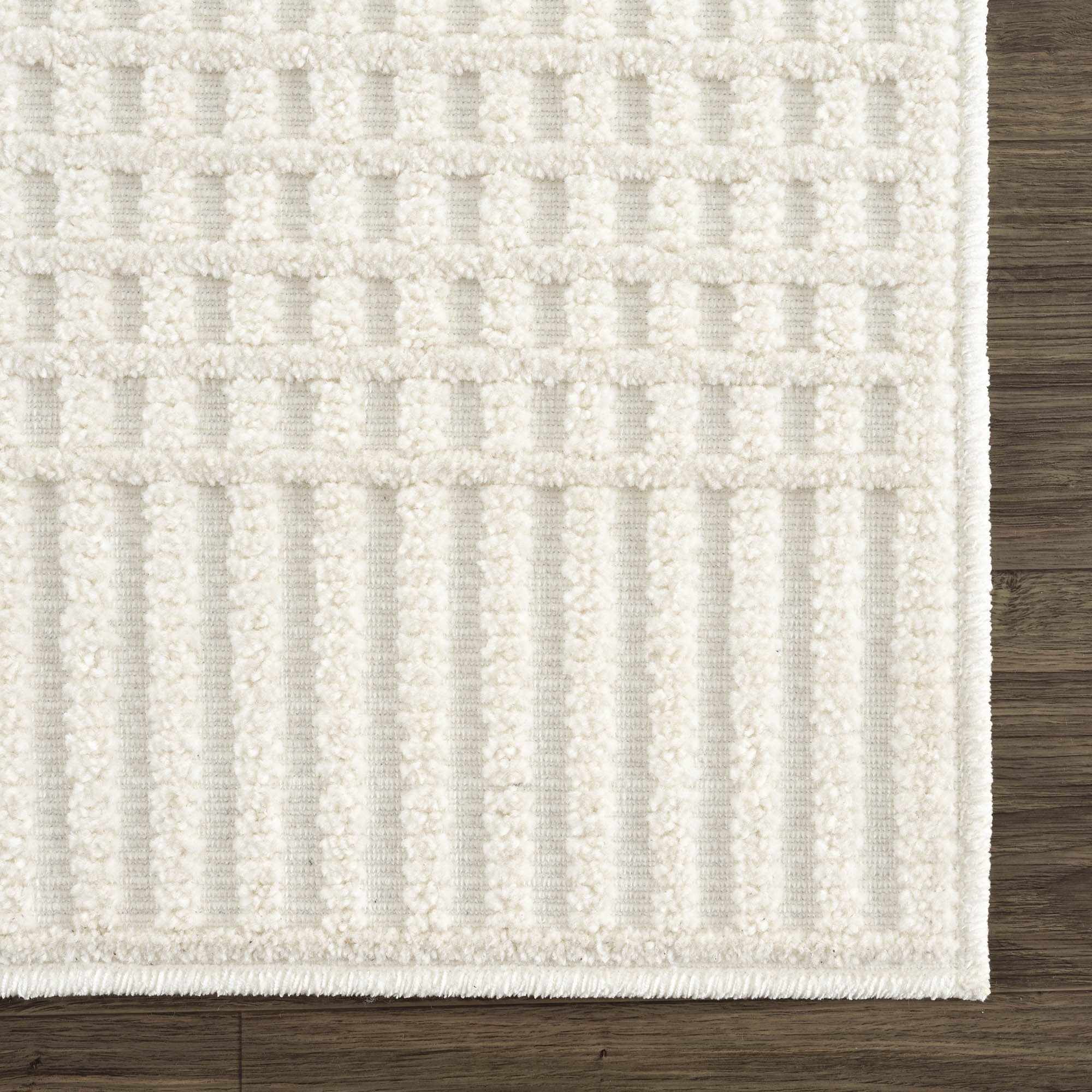 Modern Contemporary Ivory and Beige Medium pile Washable Area Rug - Image 9
