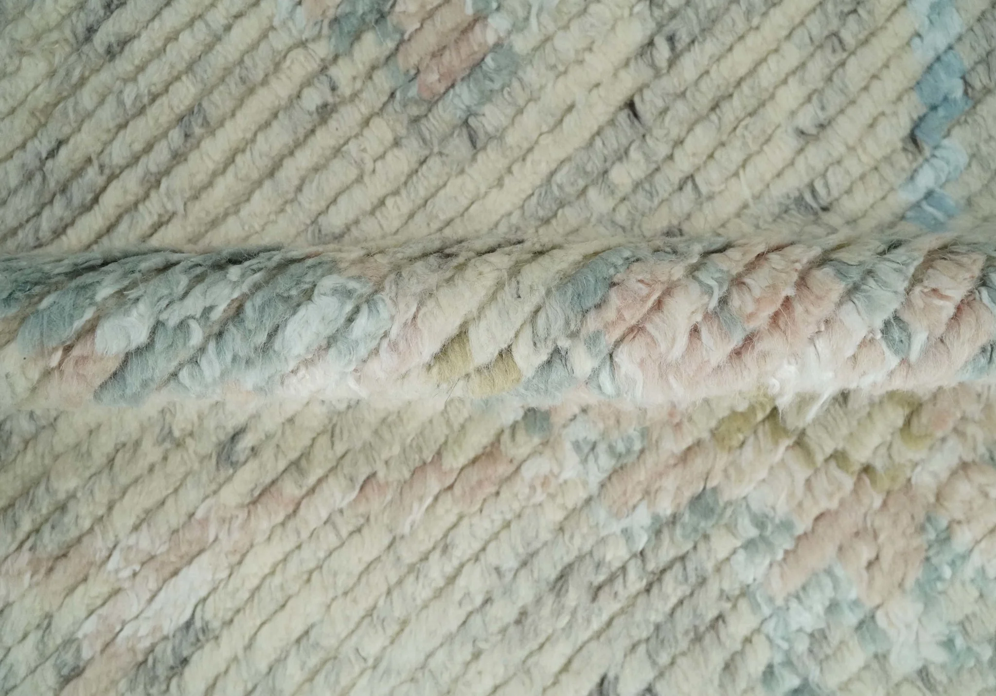 Contemporary Ivory and Blue Hand Knotted Multi Size Rug - Image 6