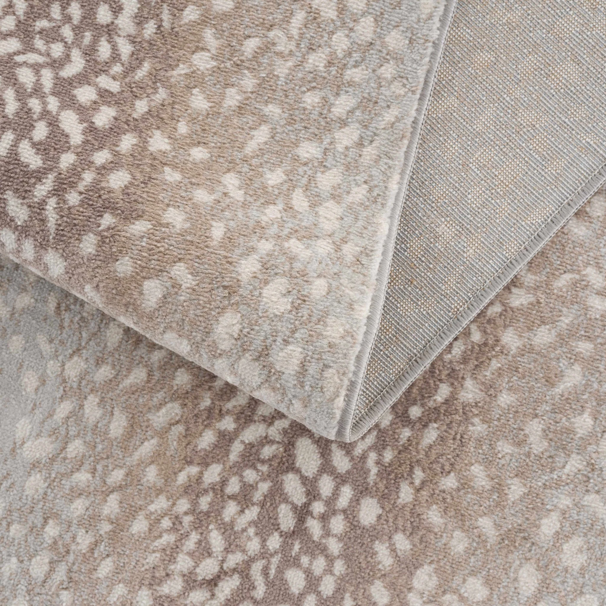 Modern Contemporary Ivory and Brown Leopard Print Medium Pile Area Rug - Image 10