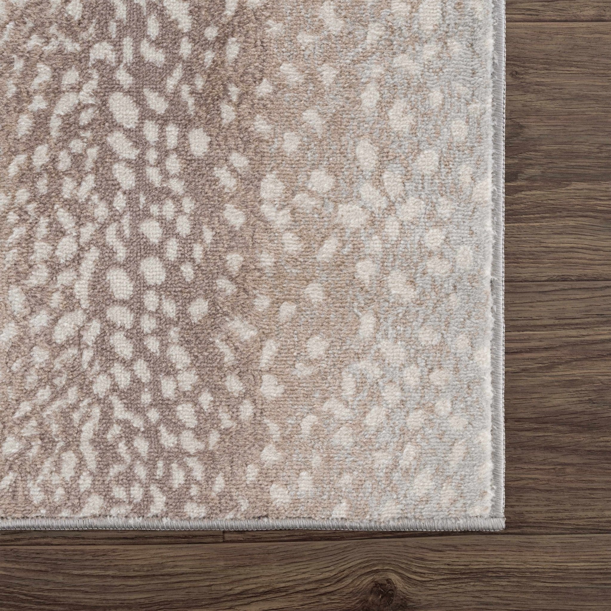Modern Contemporary Ivory and Brown Leopard Print Medium Pile Area Rug - Image 11