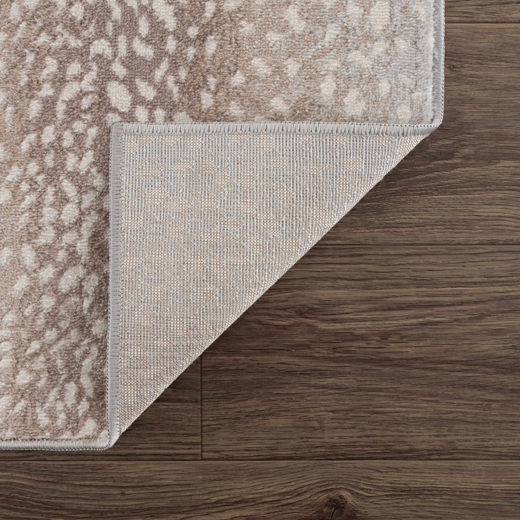 Modern Contemporary Ivory and Brown Leopard Print Medium Pile Area Rug - Image 7