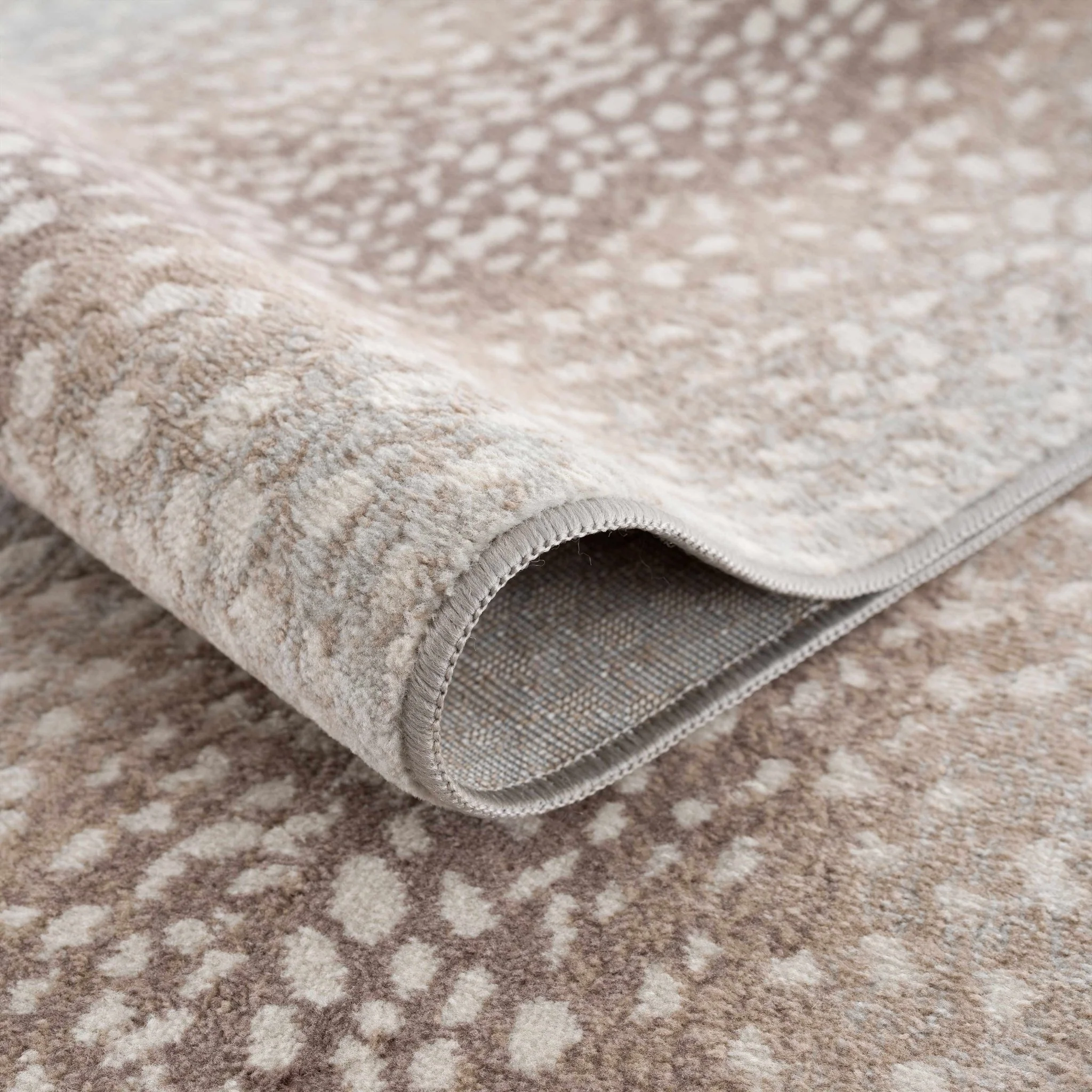 Modern Contemporary Ivory and Brown Leopard Print Medium Pile Area Rug - Image 8