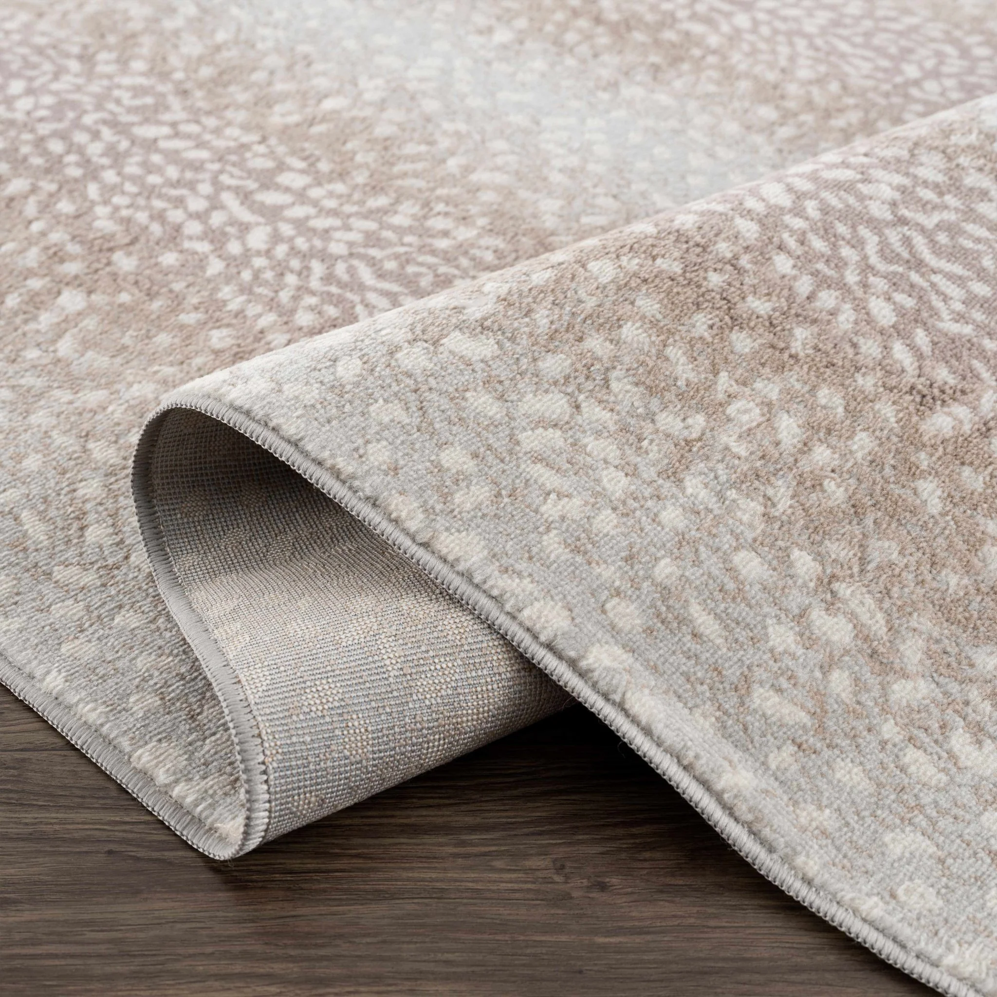 Modern Contemporary Ivory and Brown Leopard Print Medium Pile Area Rug - Image 9