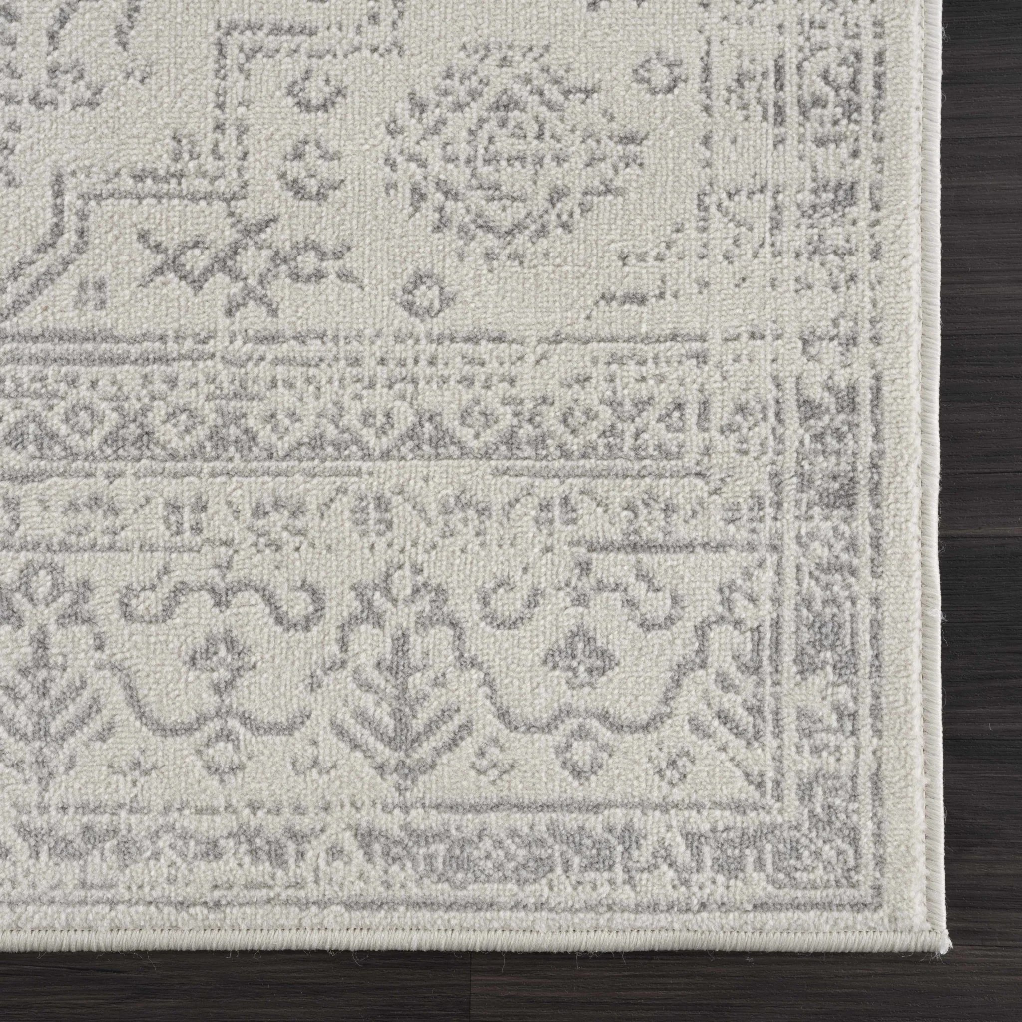 Traditional Medallion Design Contemporary Ivory and Gray Medium pile Area Rug - Image 10