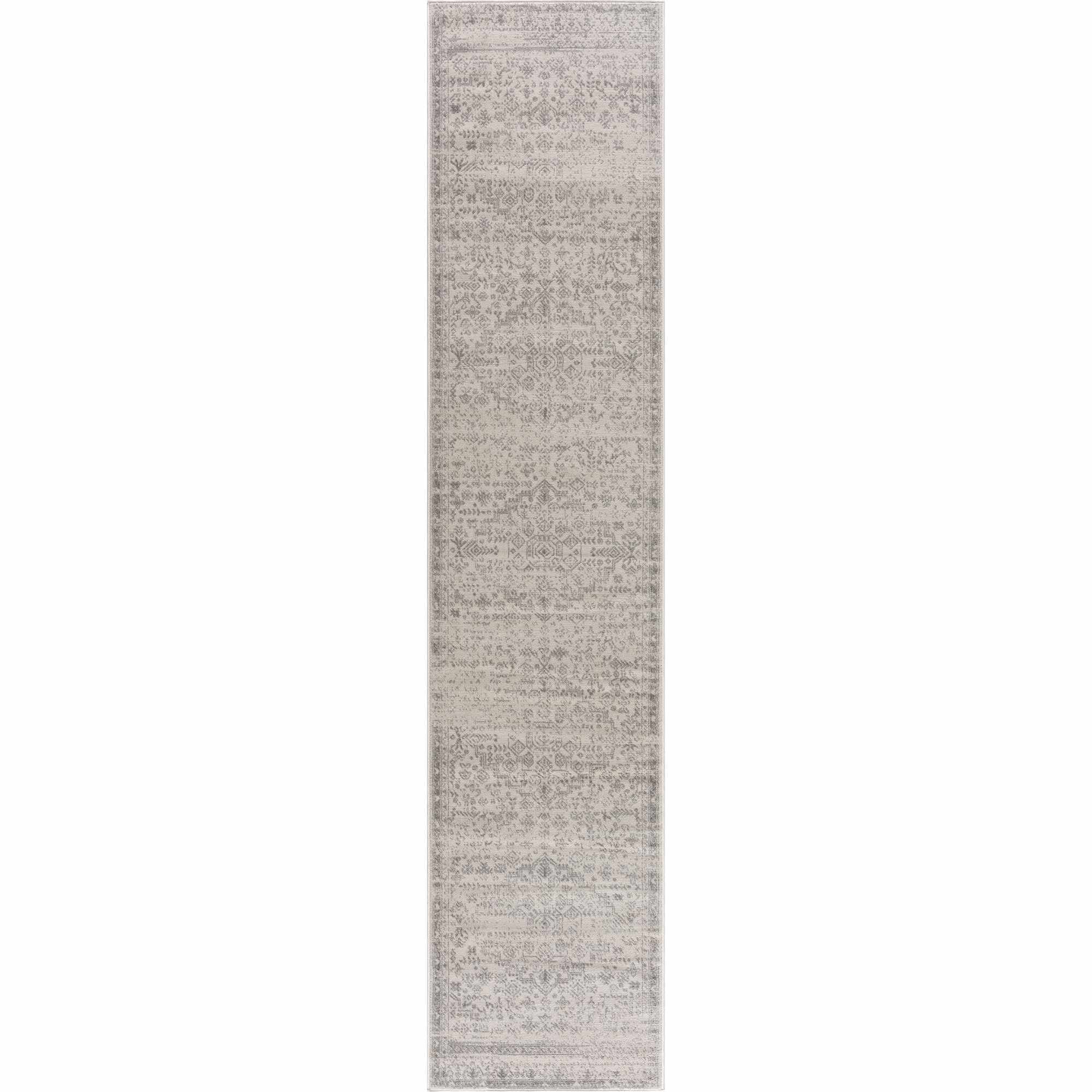 Traditional Medallion Design Contemporary Ivory and Gray Medium pile Area Rug - Image 6