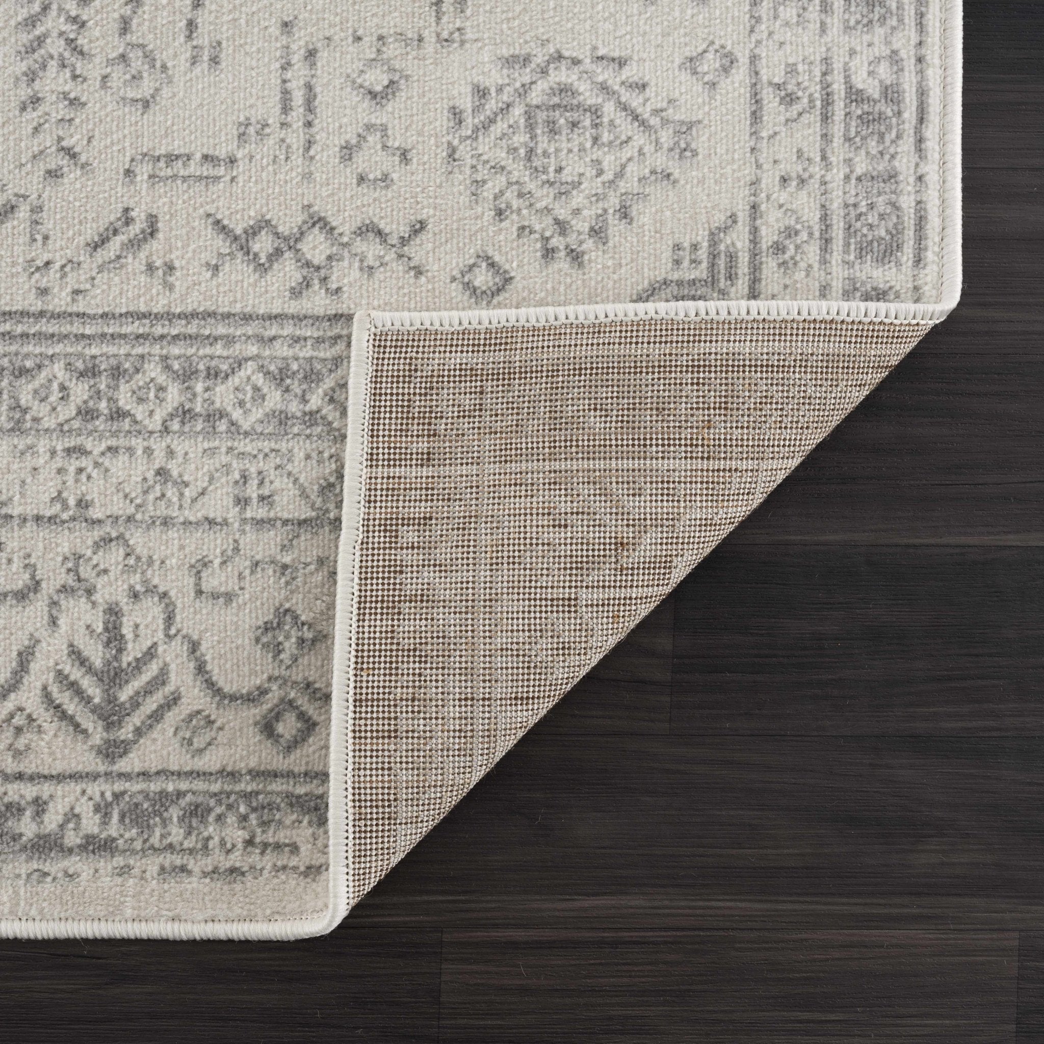 Traditional Medallion Design Contemporary Ivory and Gray Medium pile Area Rug - Image 8