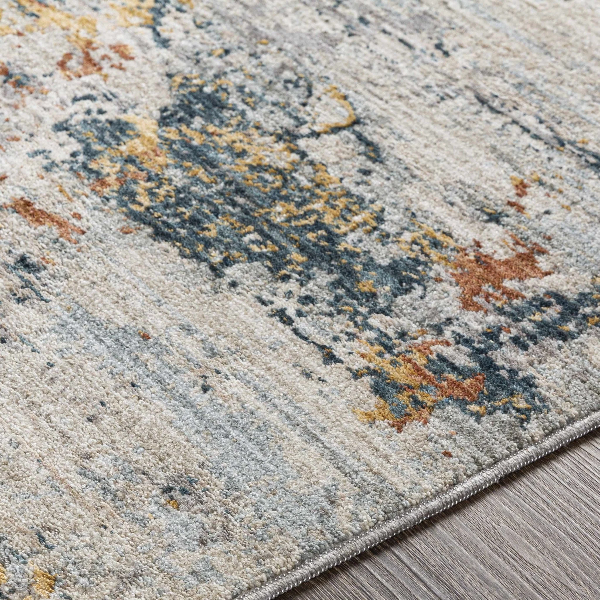 Contemporary Ivory And Gray Machine Woven Rug - Image 14