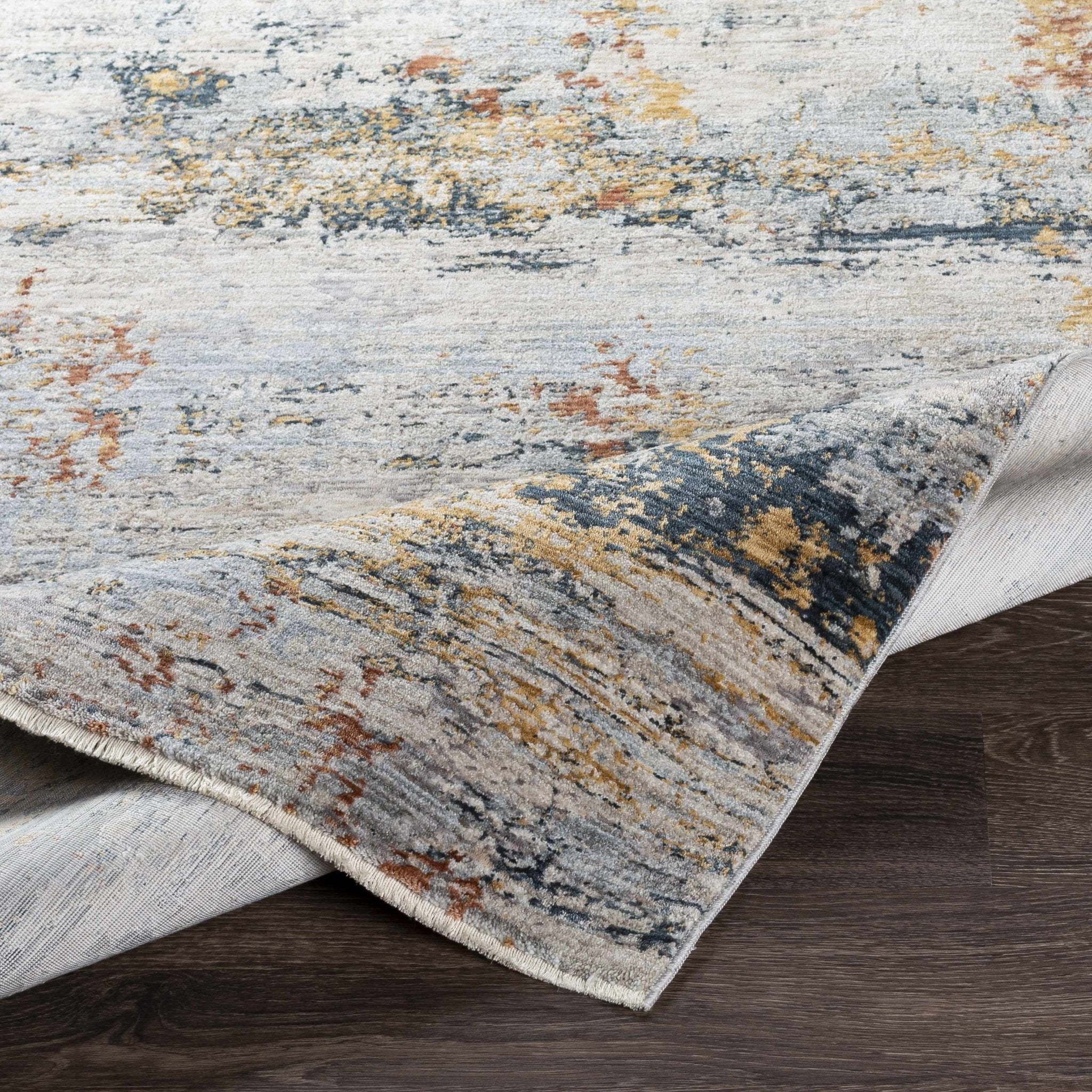 Contemporary Ivory And Gray Machine Woven Rug - Image 15