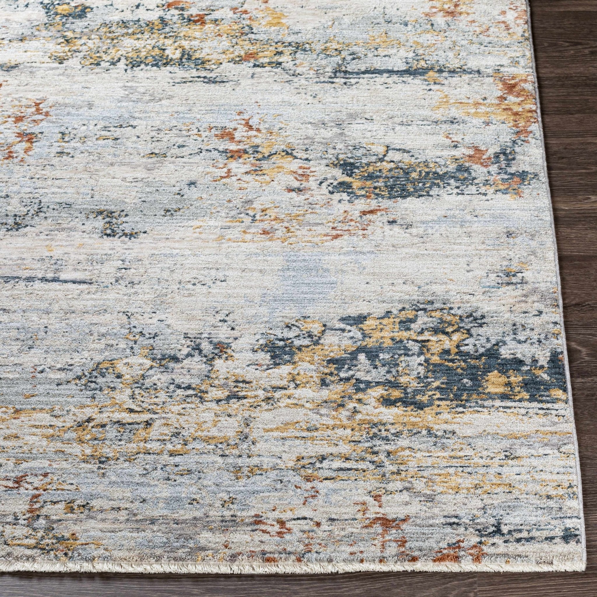 Contemporary Ivory And Gray Machine Woven Rug - Image 16