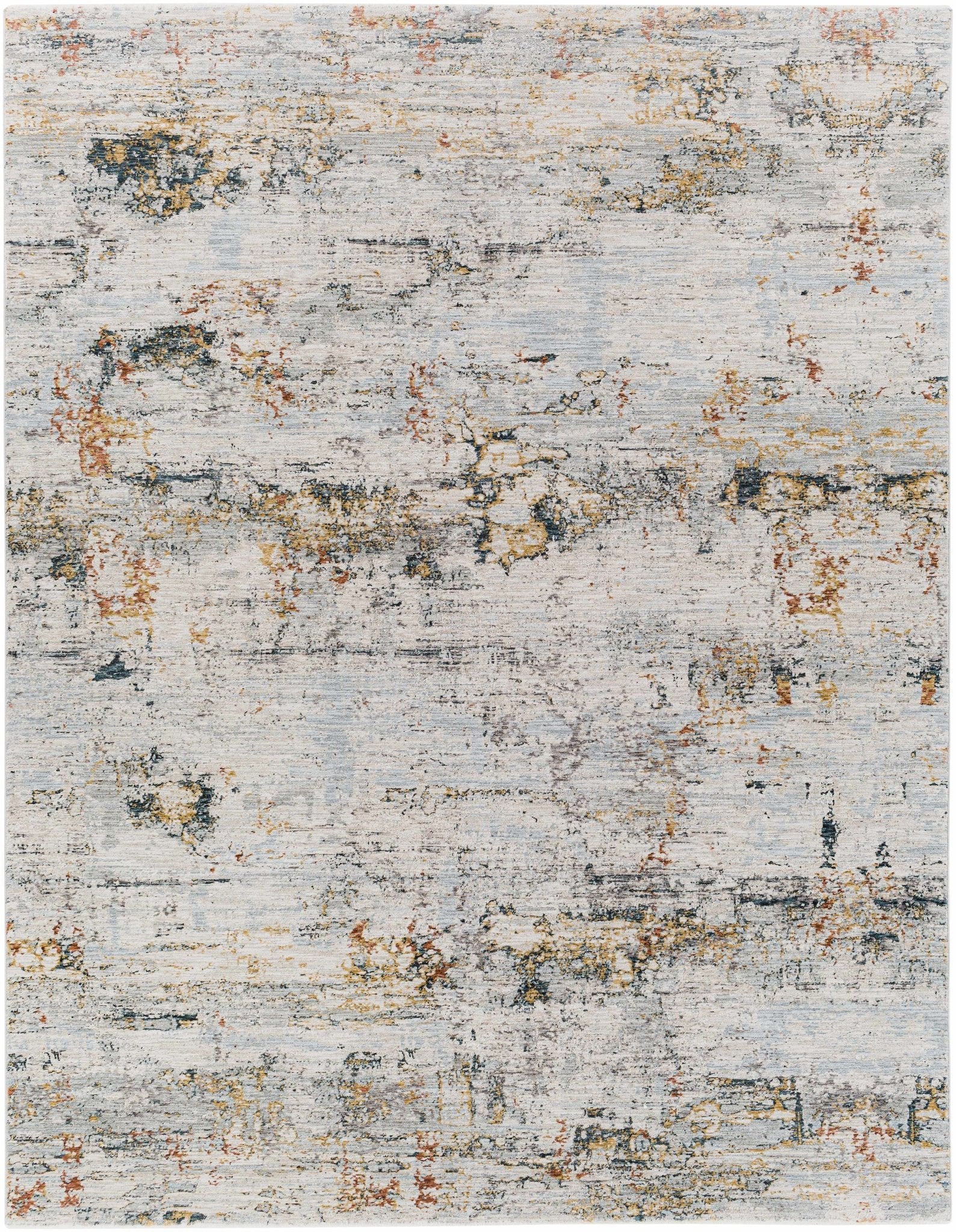 Contemporary Ivory And Gray Machine Woven Rug - Image 5