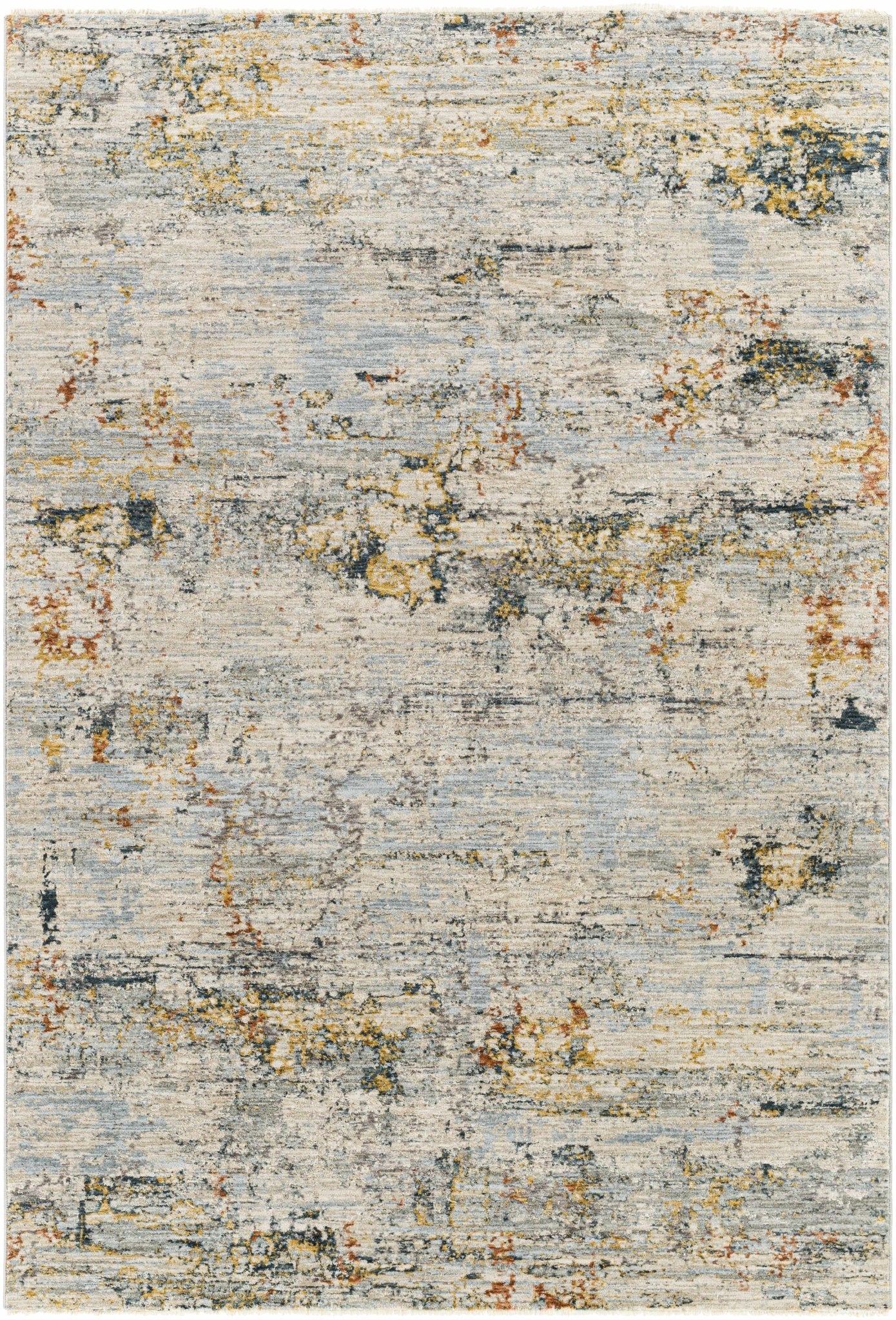 Contemporary Ivory And Gray Machine Woven Rug - Image 7