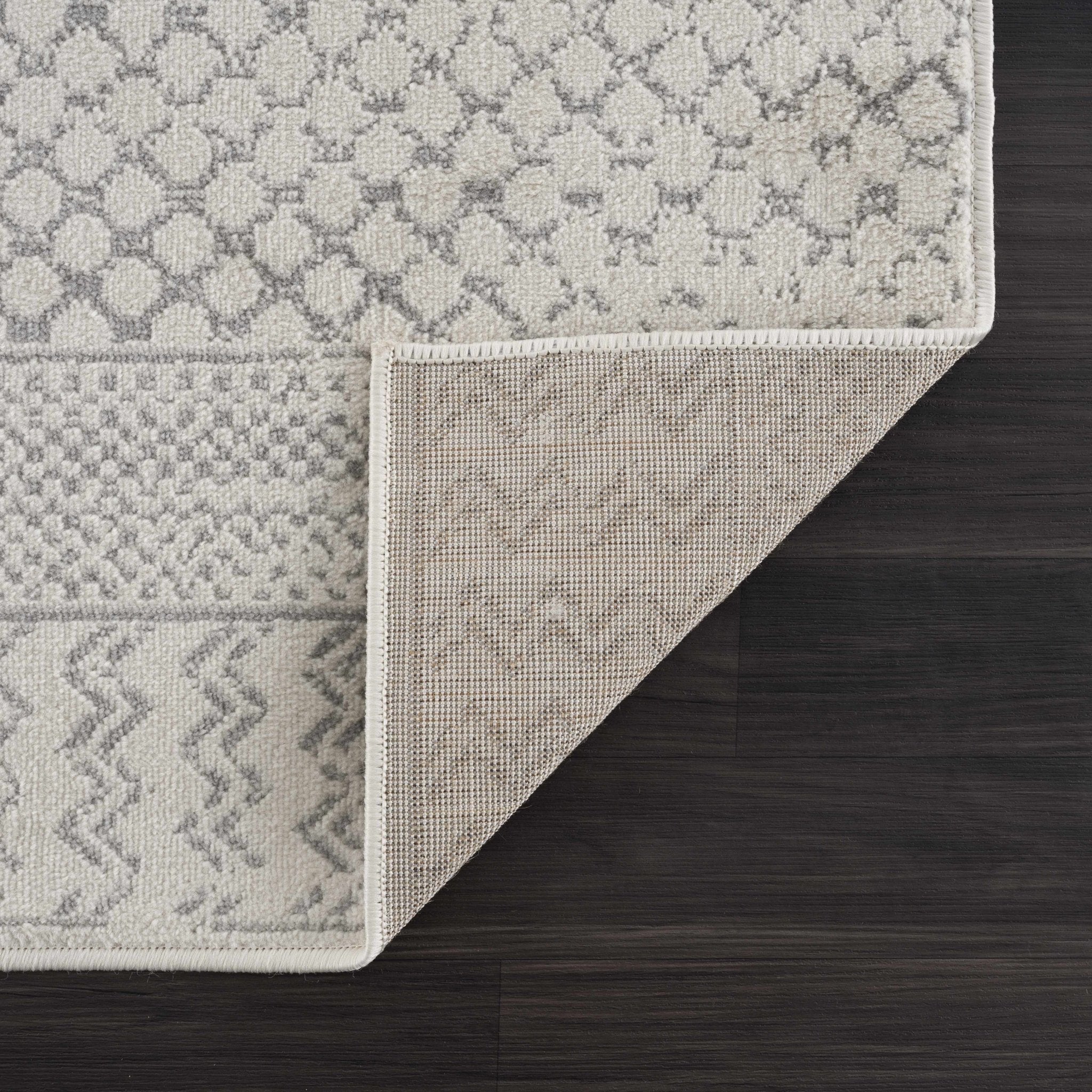 Contemporary Ivory and Gray Medium Pile Tribal Trellis Multi size Area Rug - Image 5