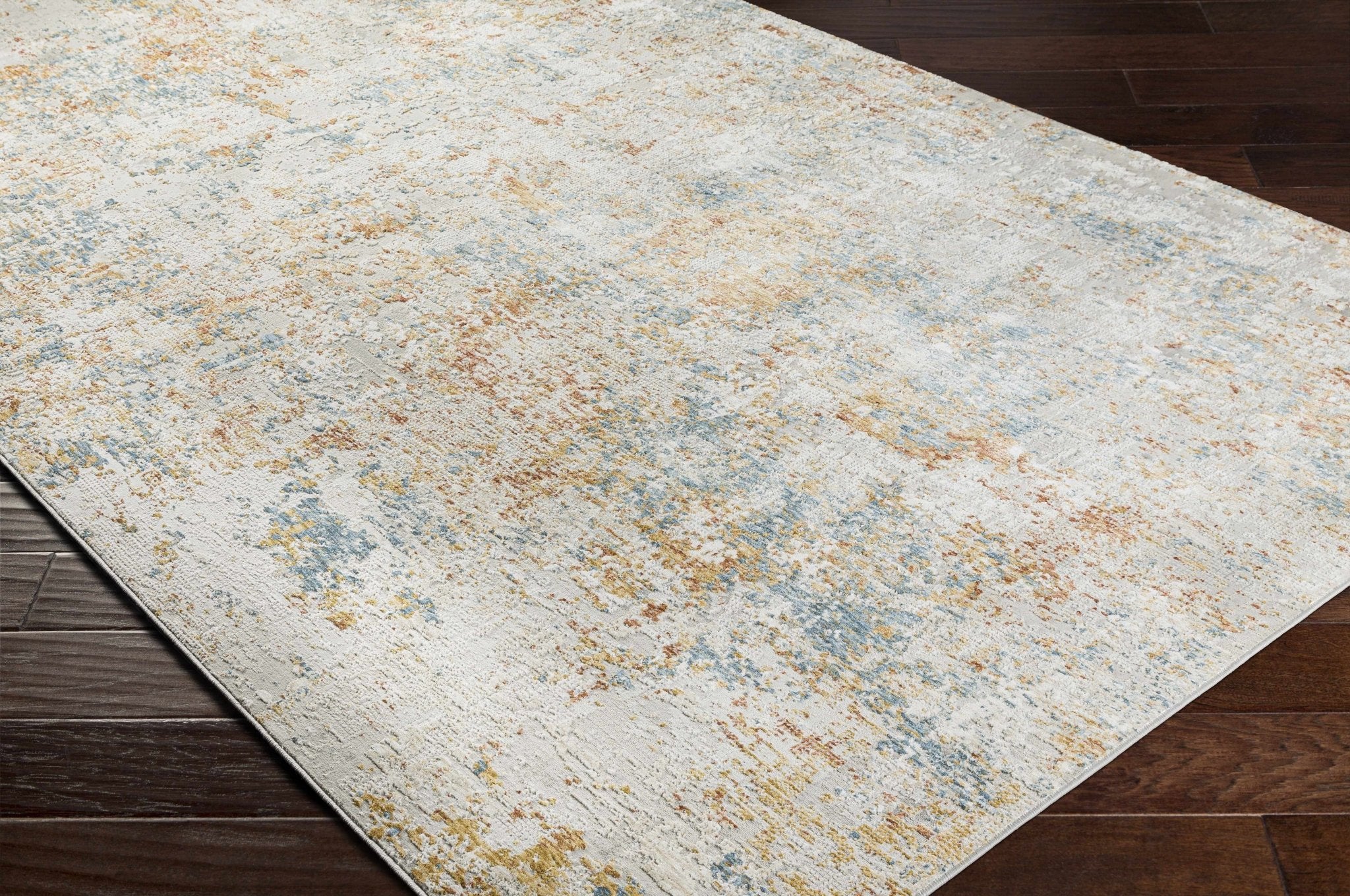 Contemporary Ivory And Mustard Machine Woven Area Rug - Image 12