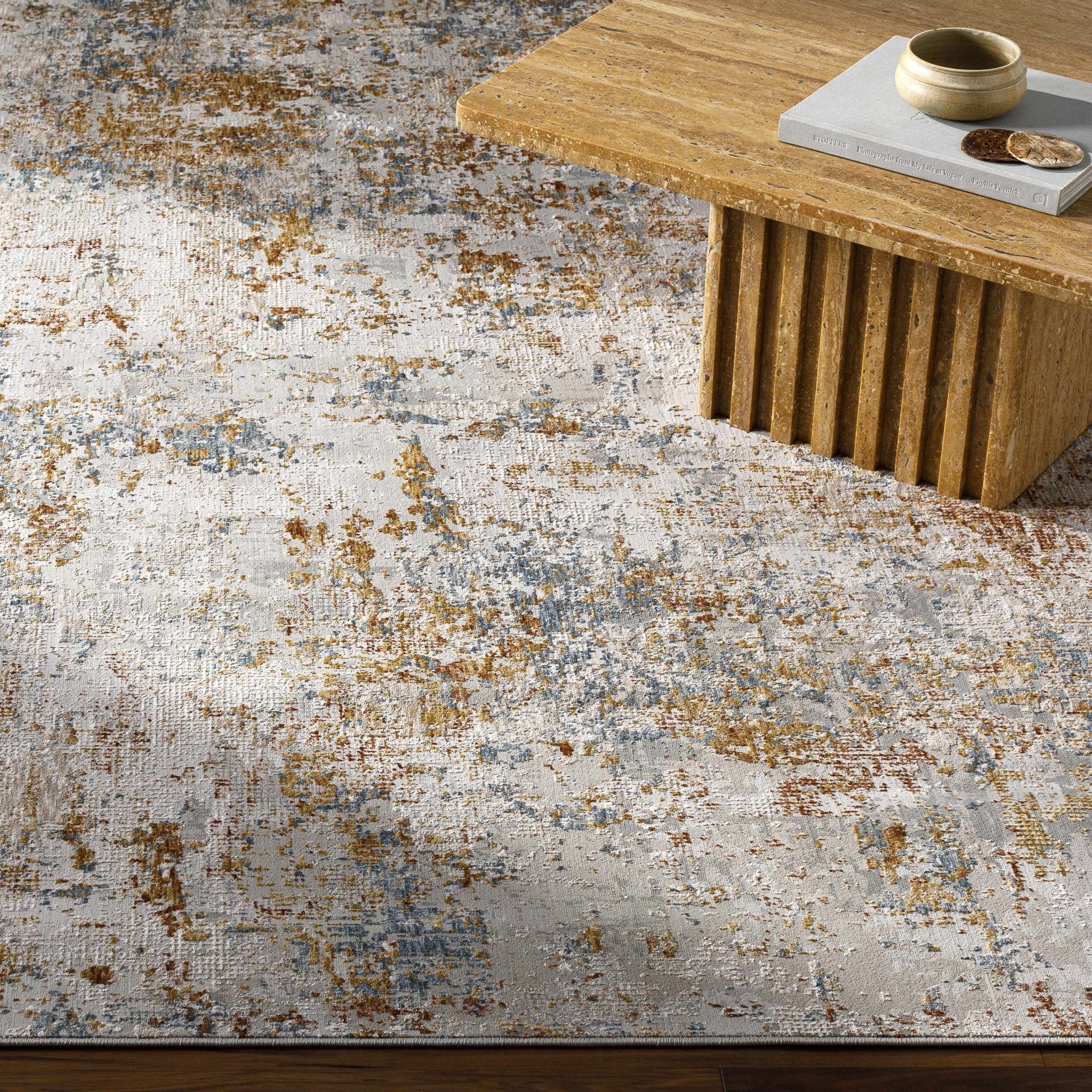 Contemporary Ivory And Mustard Machine Woven Area Rug - Image 14