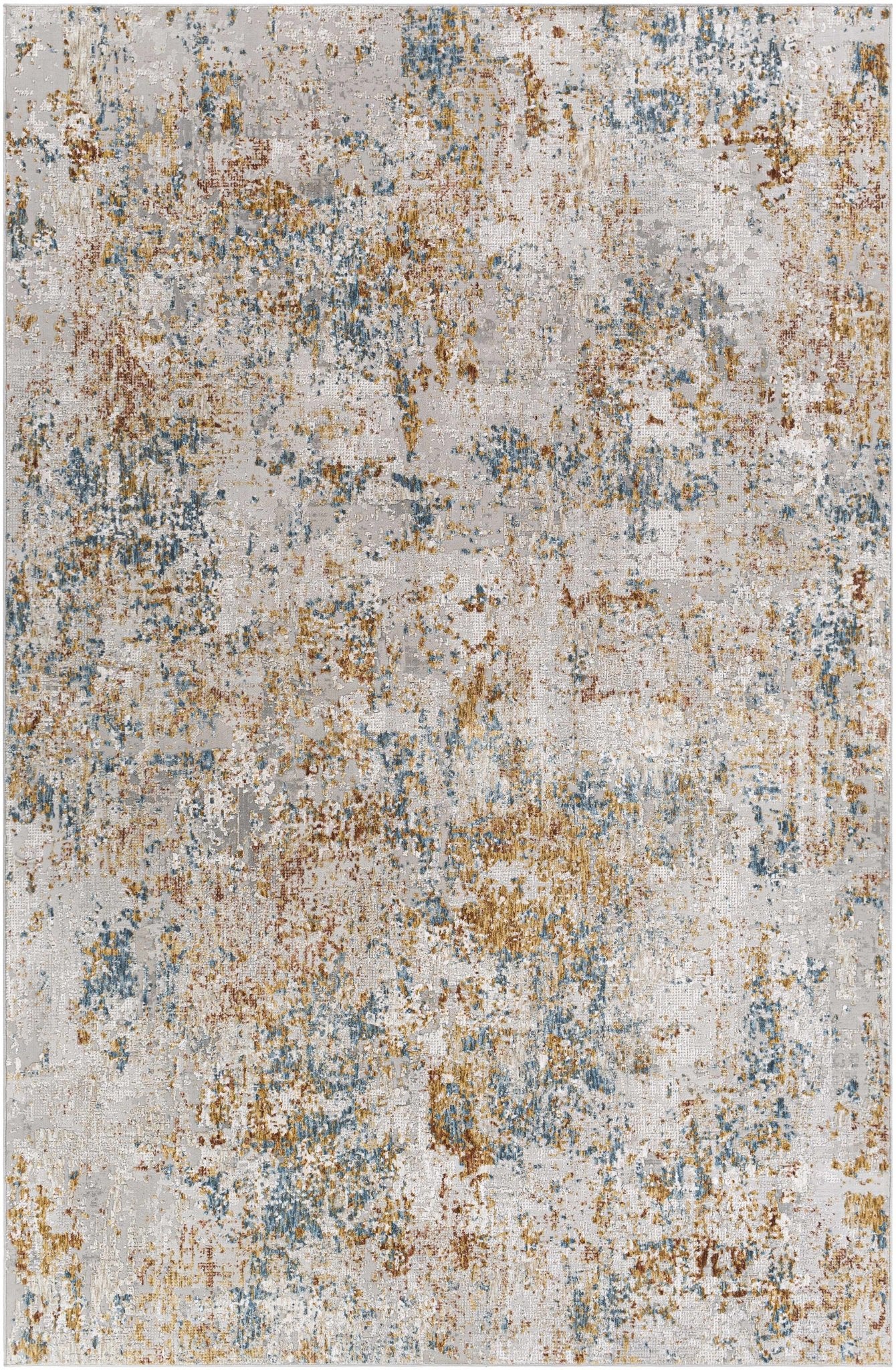 Contemporary Ivory And Mustard Machine Woven Area Rug - Image 2
