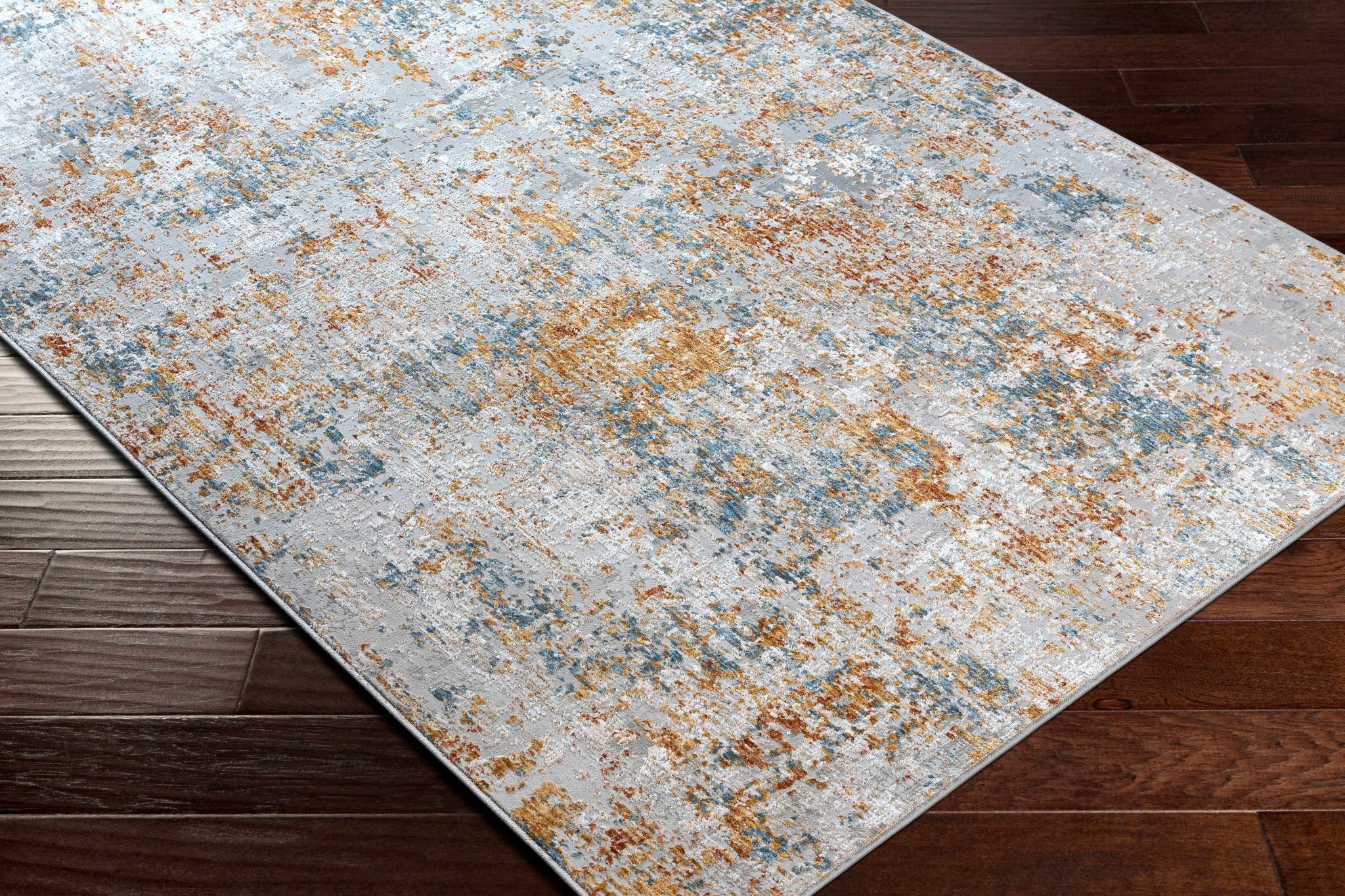 Contemporary Ivory And Mustard Machine Woven Area Rug - Image 3