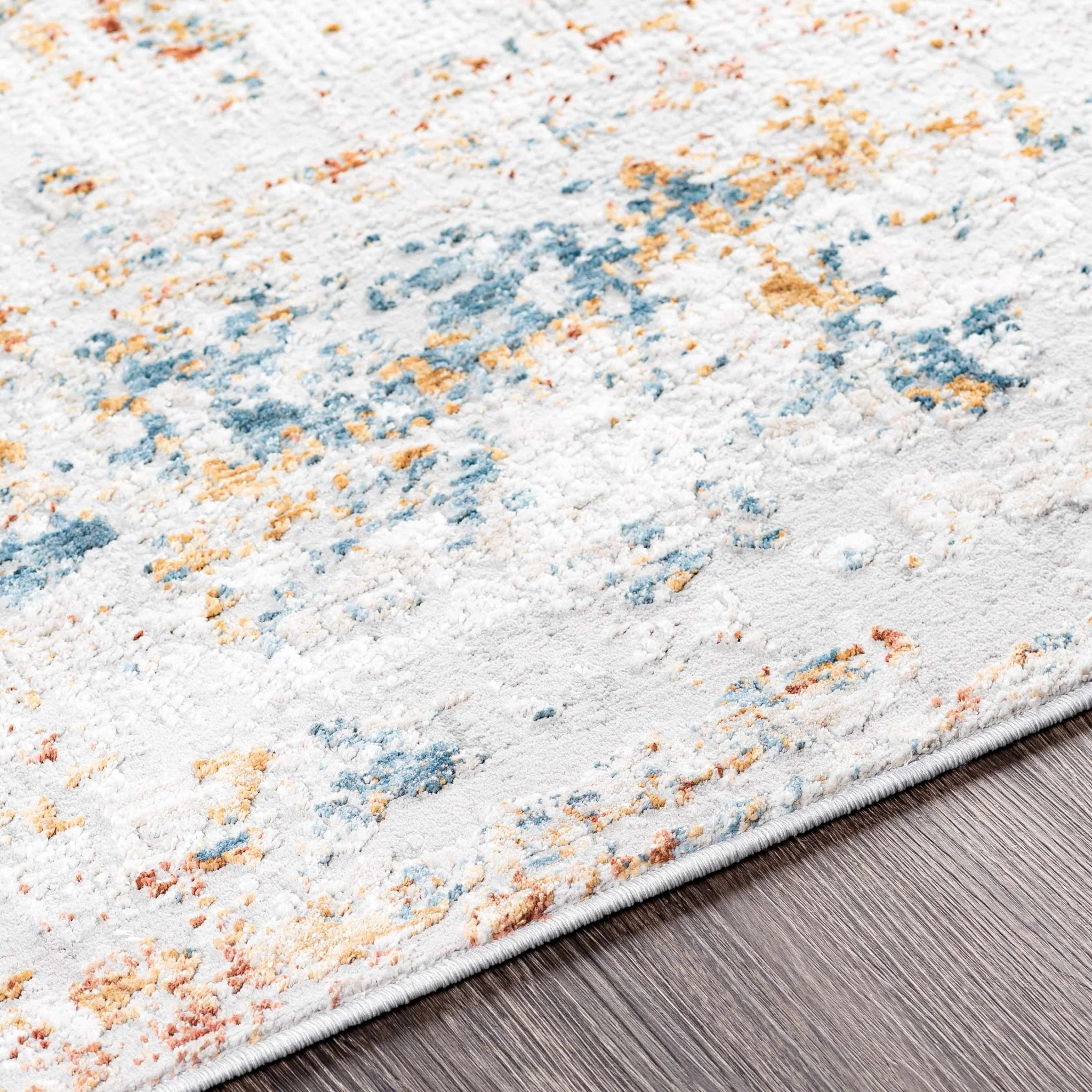 Contemporary Ivory And Mustard Machine Woven Area Rug - Image 4