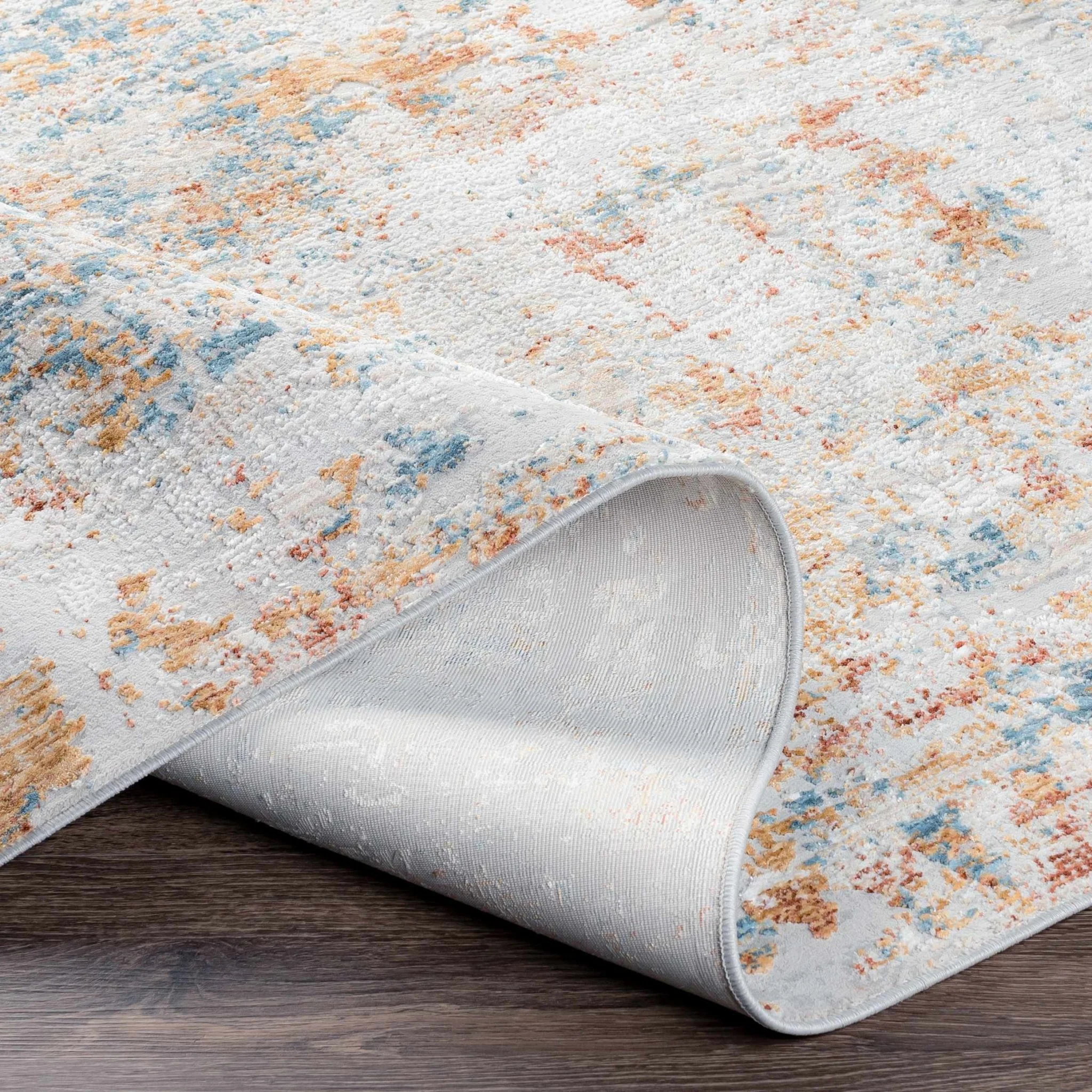 Contemporary Ivory And Mustard Machine Woven Area Rug - Image 5