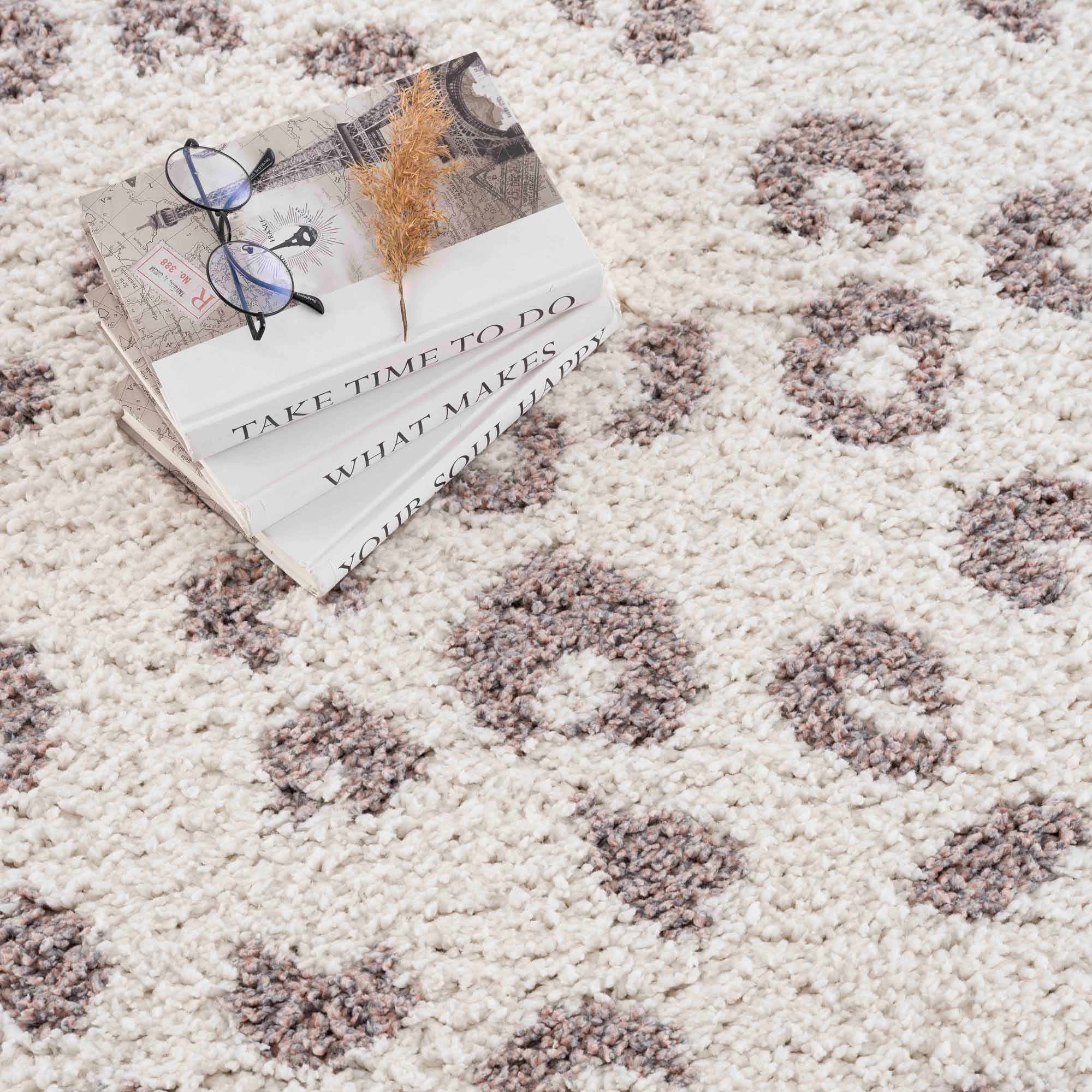 Antelope Rug Modern Contemporary Ivory and Dark Purple plush pile Area Rug - Image 13