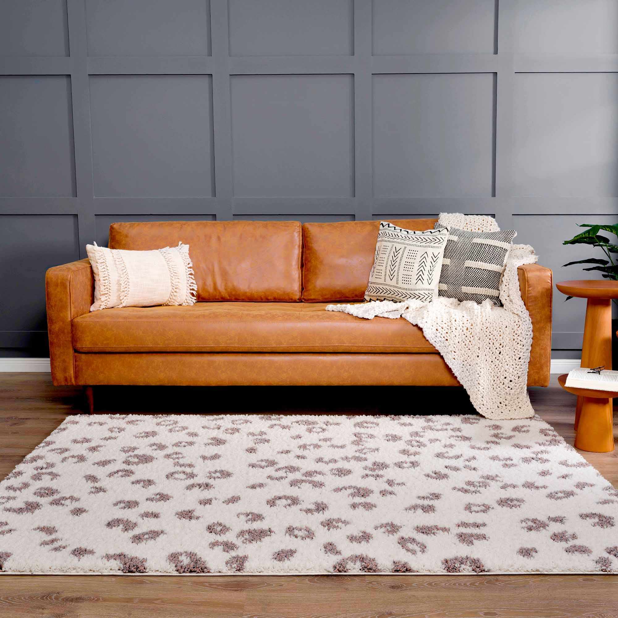 Antelope Rug Modern Contemporary Ivory and Dark Purple plush pile Area Rug - Image 16