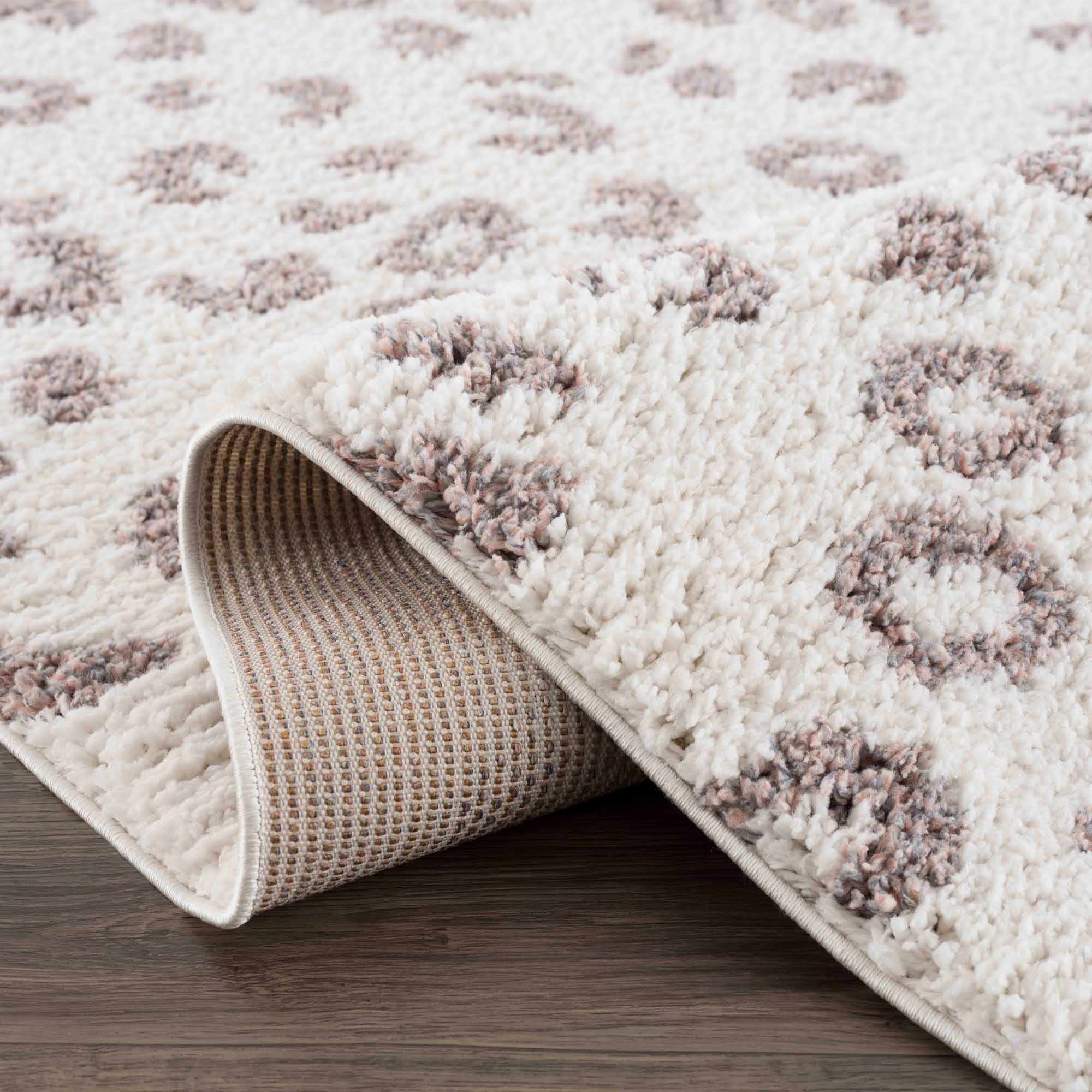 Antelope Rug Modern Contemporary Ivory and Dark Purple plush pile Area Rug - Image 8