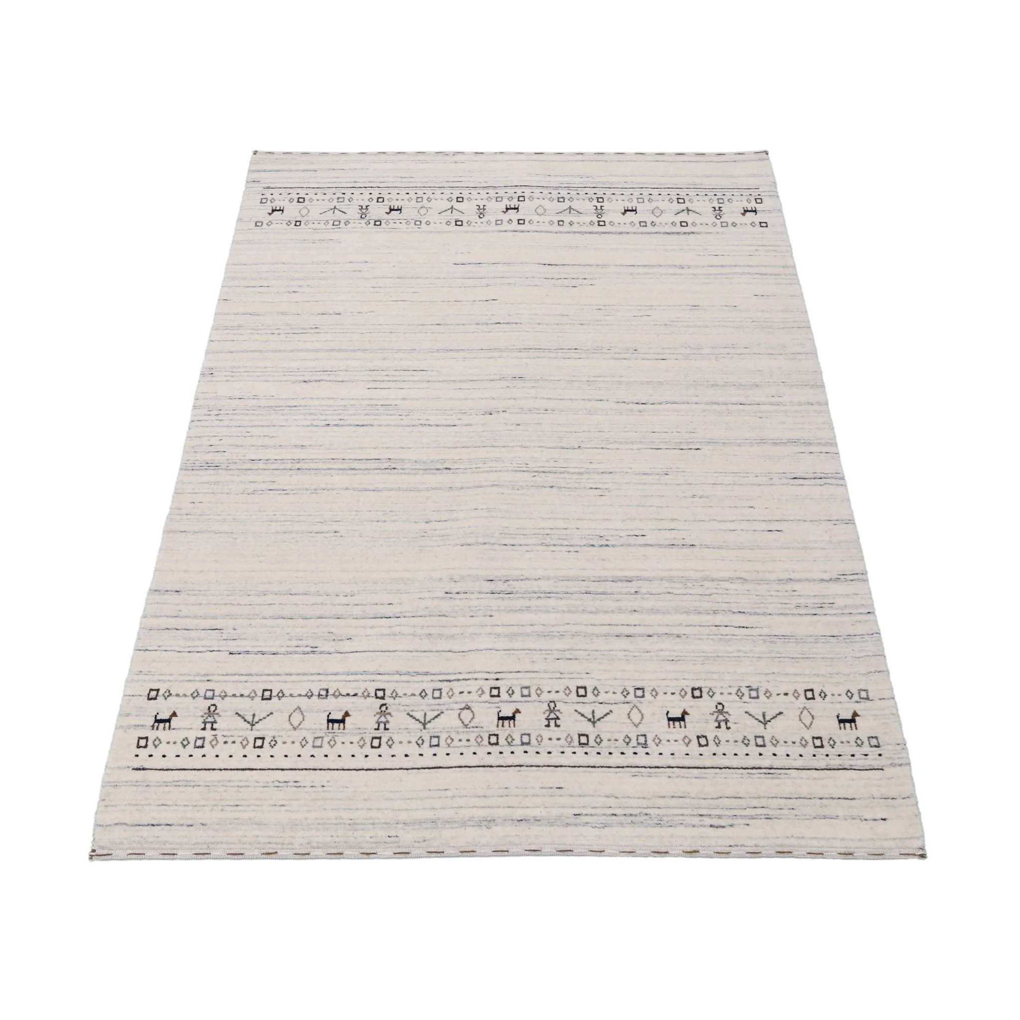 Contemporary Ivory Design Hand Loomed Wool Rug - Image 4