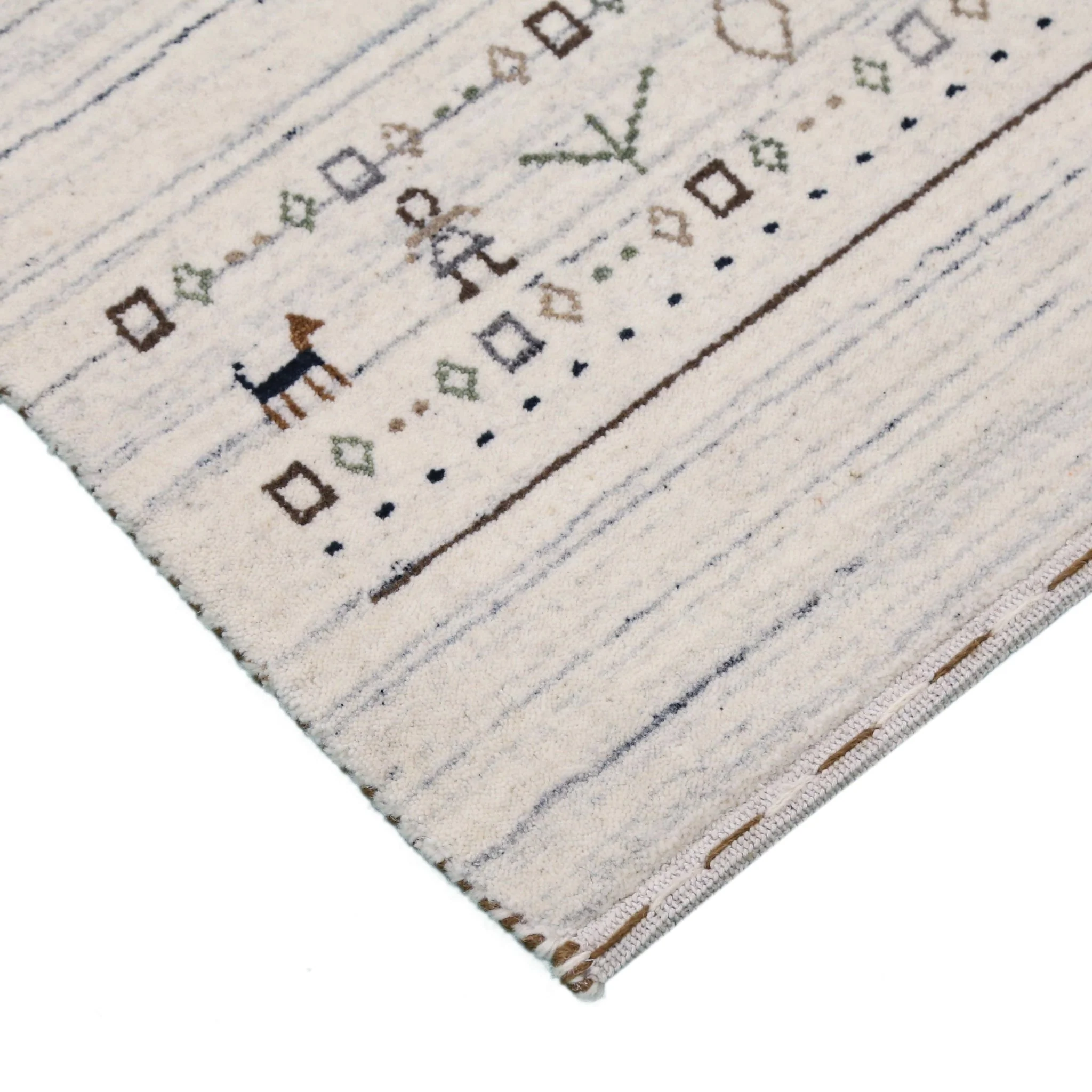 Contemporary Ivory Design Hand Loomed Wool Rug - Image 6