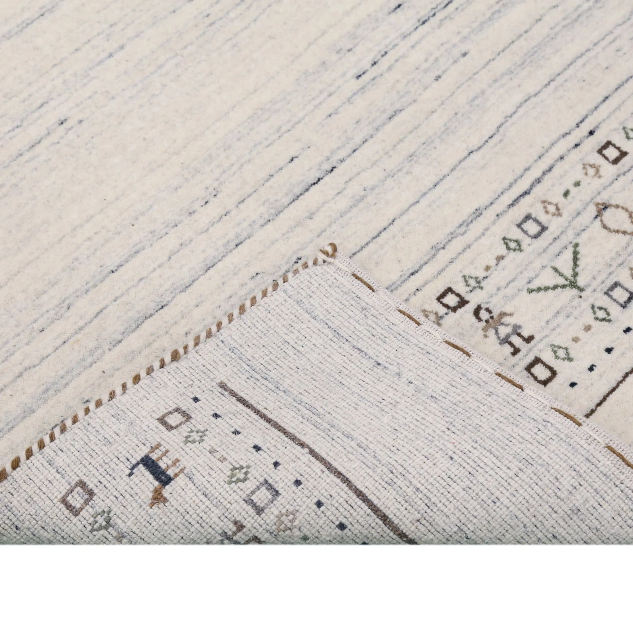 Contemporary Ivory Design Hand Loomed Wool Rug - Image 7