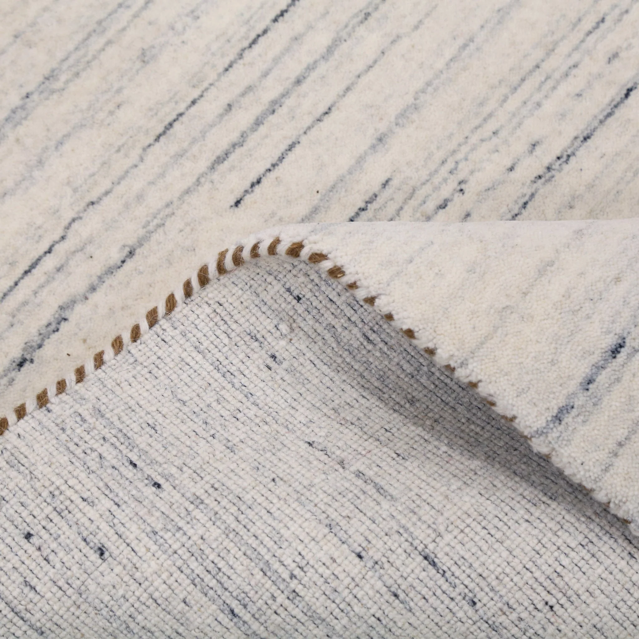 Contemporary Ivory Design Hand Loomed Wool Rug - Image 9
