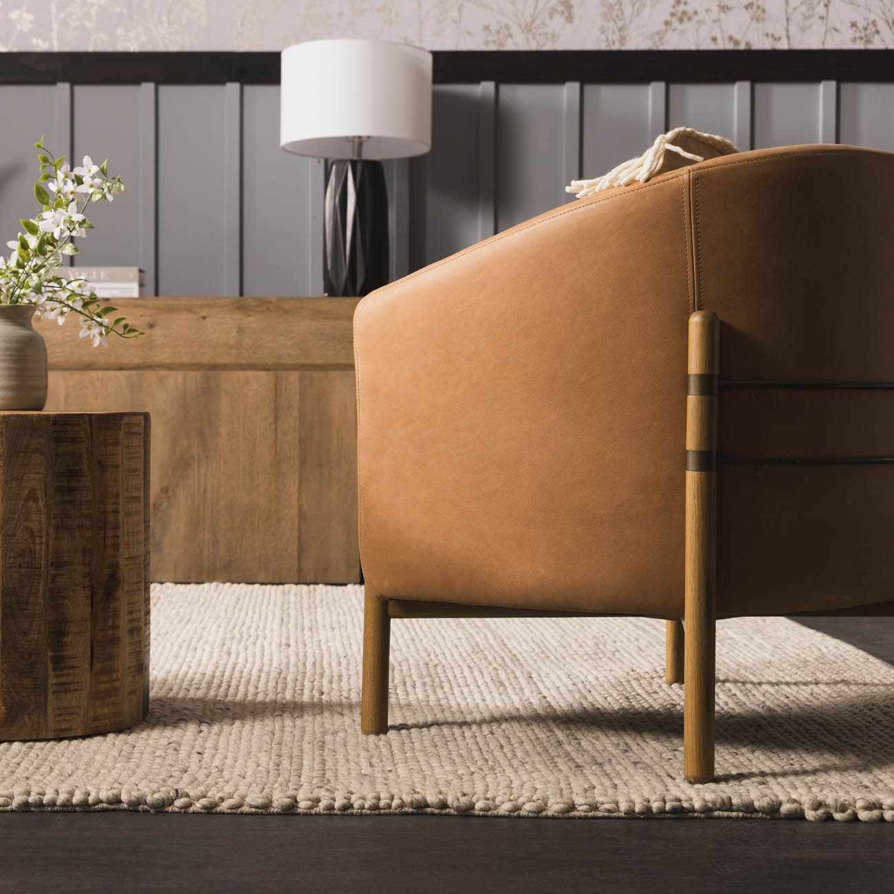Contemporary Ivory Machine Woven Wool Rug - Image 13