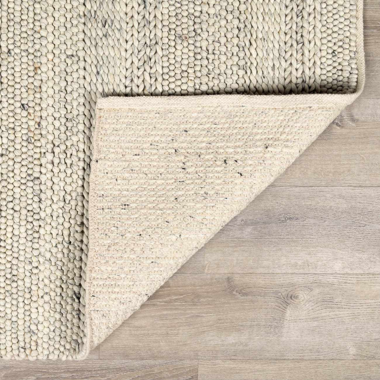 Contemporary Ivory Machine Woven Wool Rug - Image 15