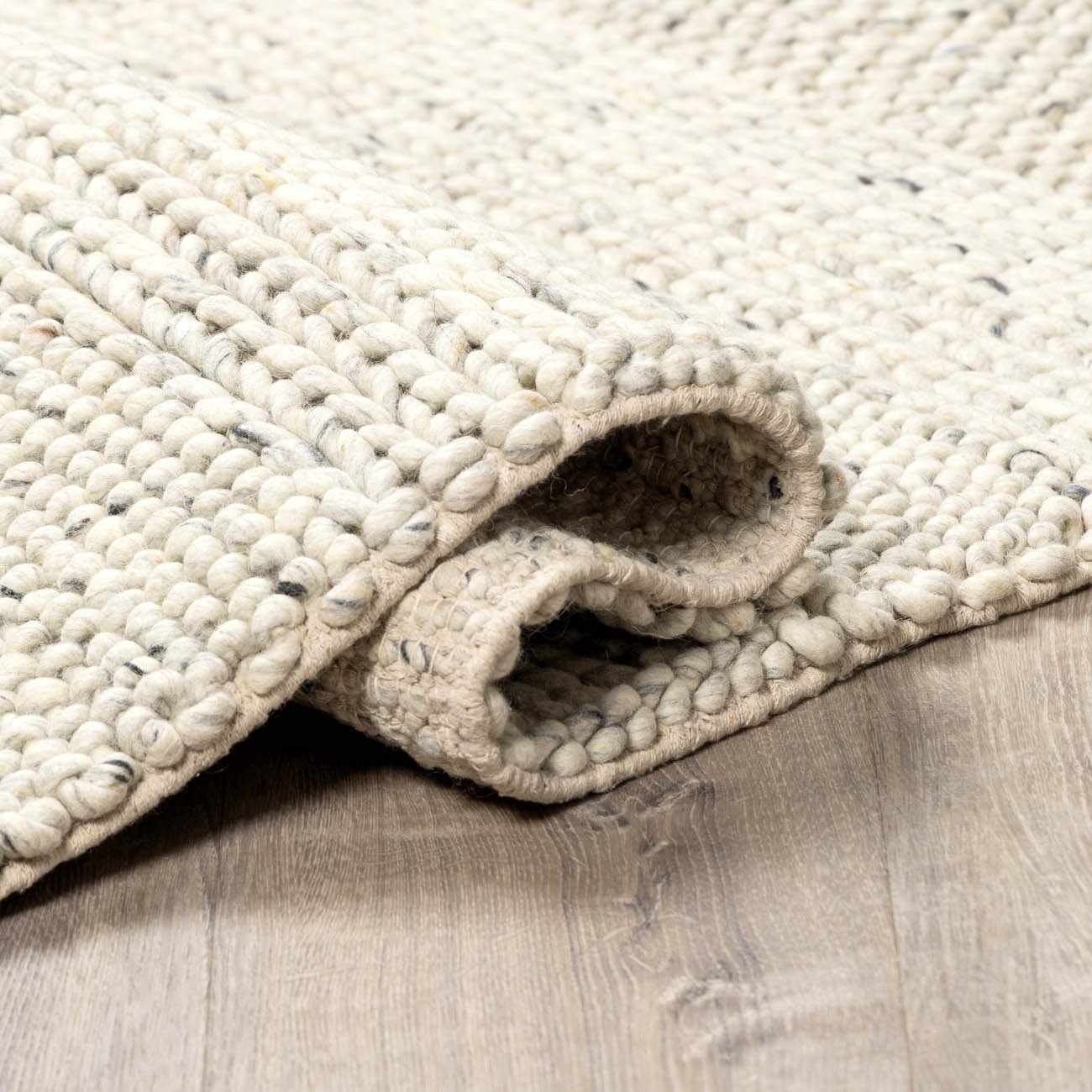 Contemporary Ivory Machine Woven Wool Rug - Image 16