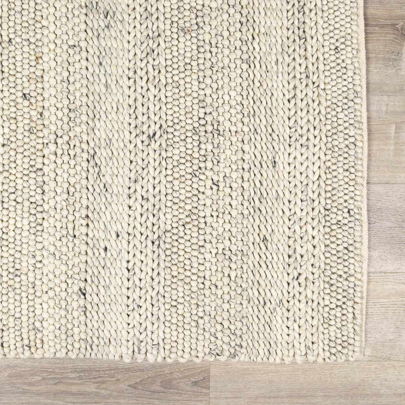 Contemporary Ivory Machine Woven Wool Rug - Image 17