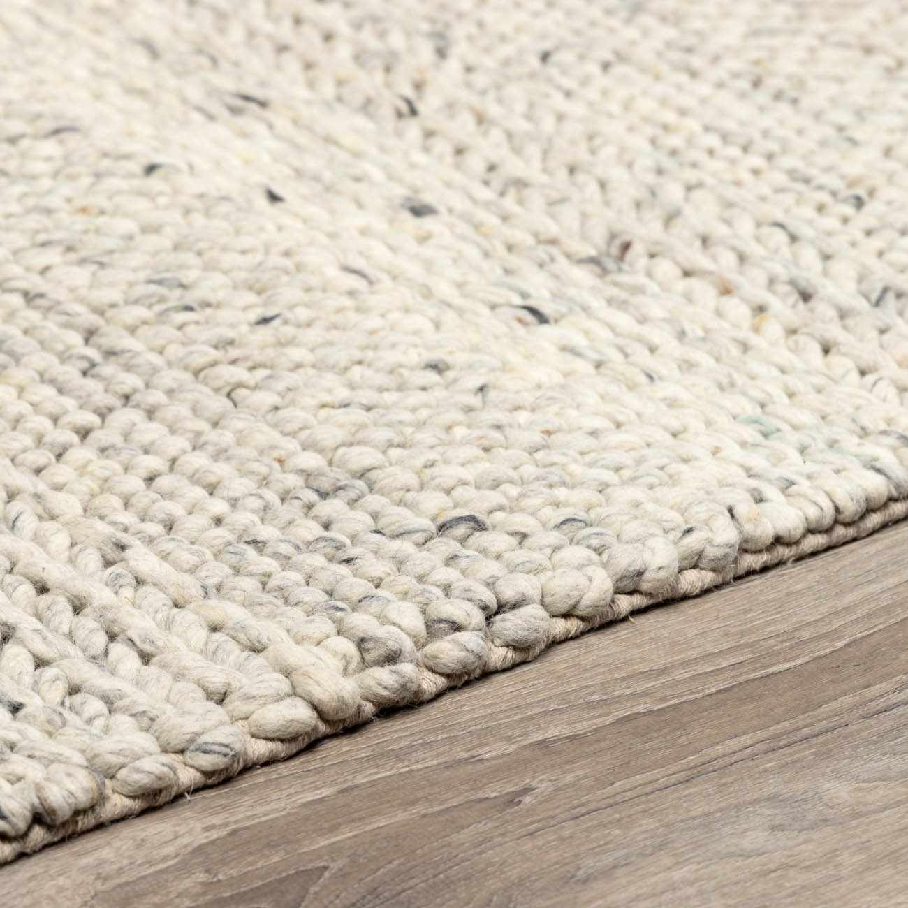 Contemporary Ivory Machine Woven Wool Rug - Image 18