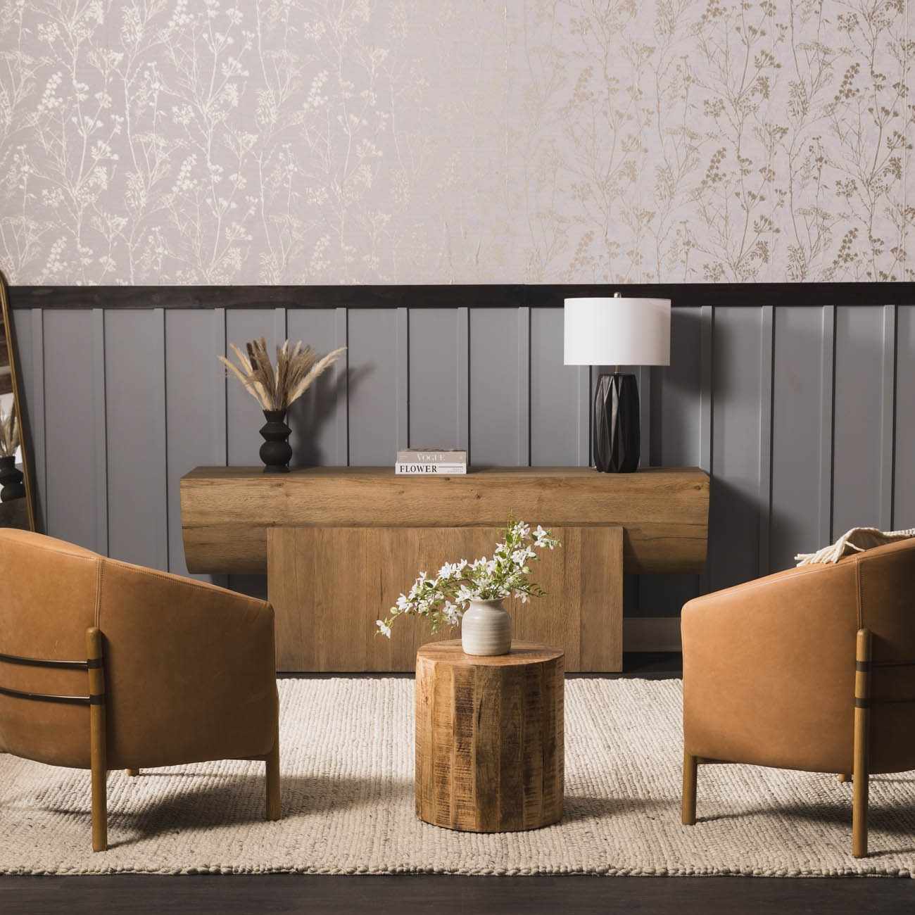 Contemporary Ivory Machine Woven Wool Rug - Image 2