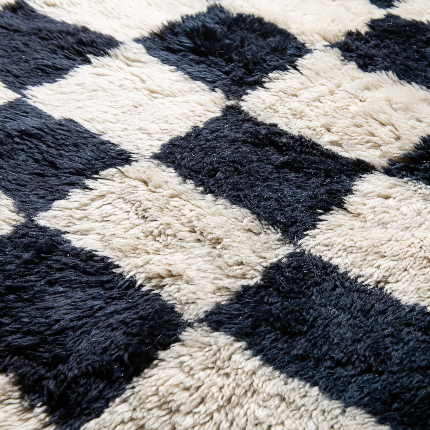 Contemporary Moroccan Black And White Hand Knotted 8x10 Wool Rug - Image 3