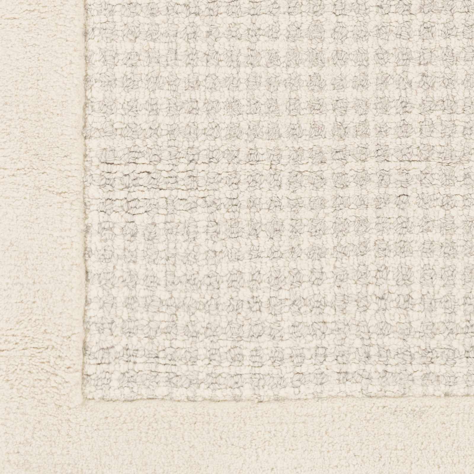 Contemporary Pattern Cream And Gray Hand Tufted Wool Rug - Image 3