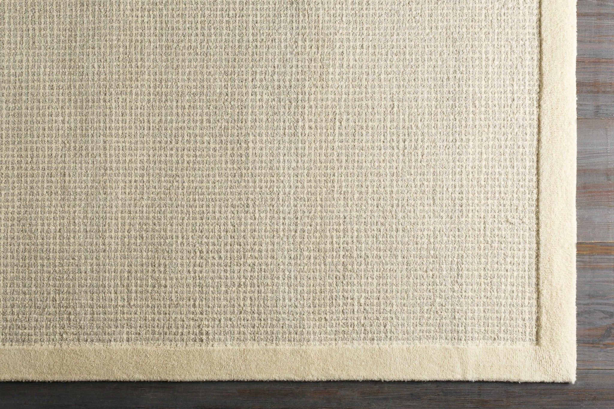 Contemporary Pattern Cream And Gray Hand Tufted Wool Rug - Image 4