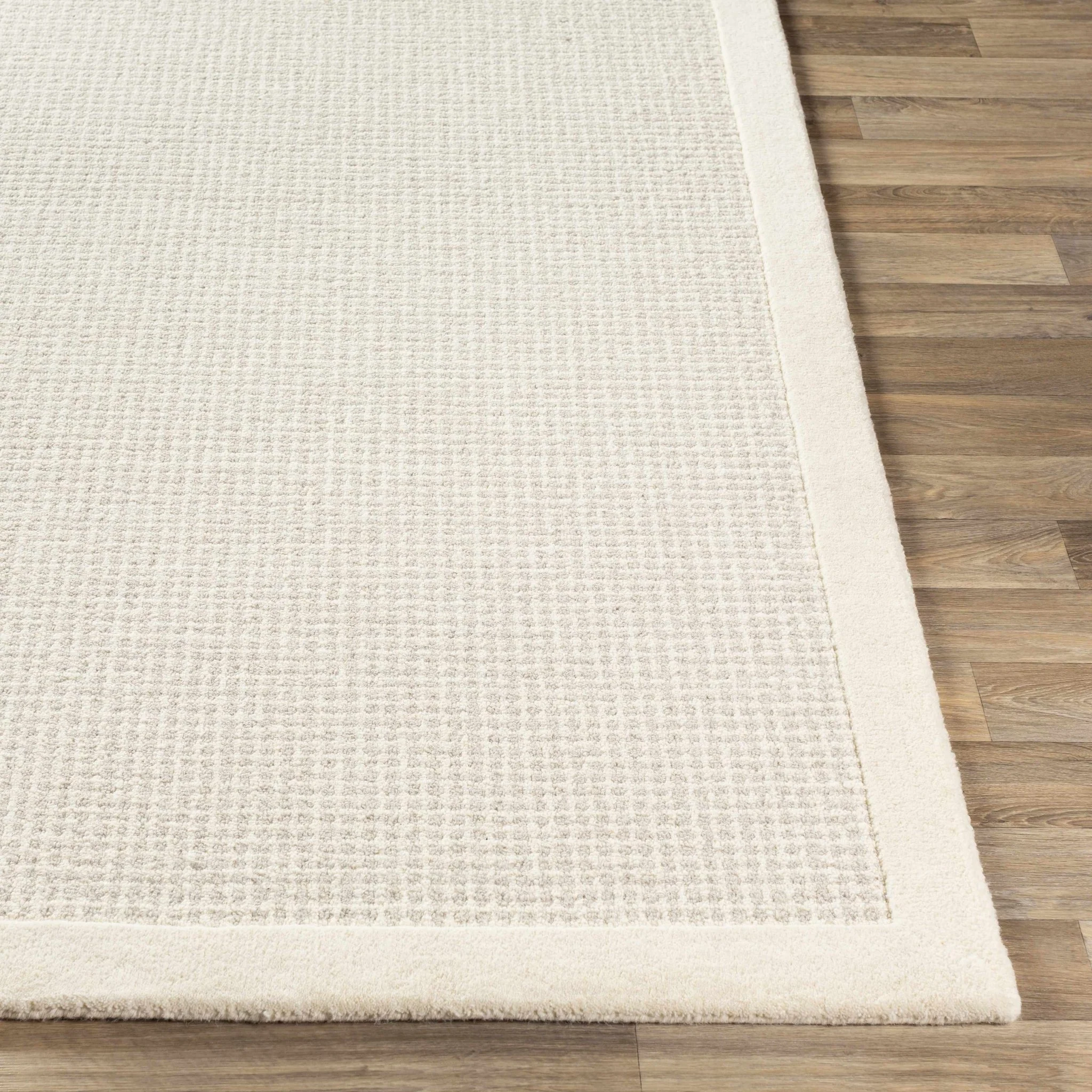 Contemporary Pattern Cream And Gray Hand Tufted Wool Rug - Image 7