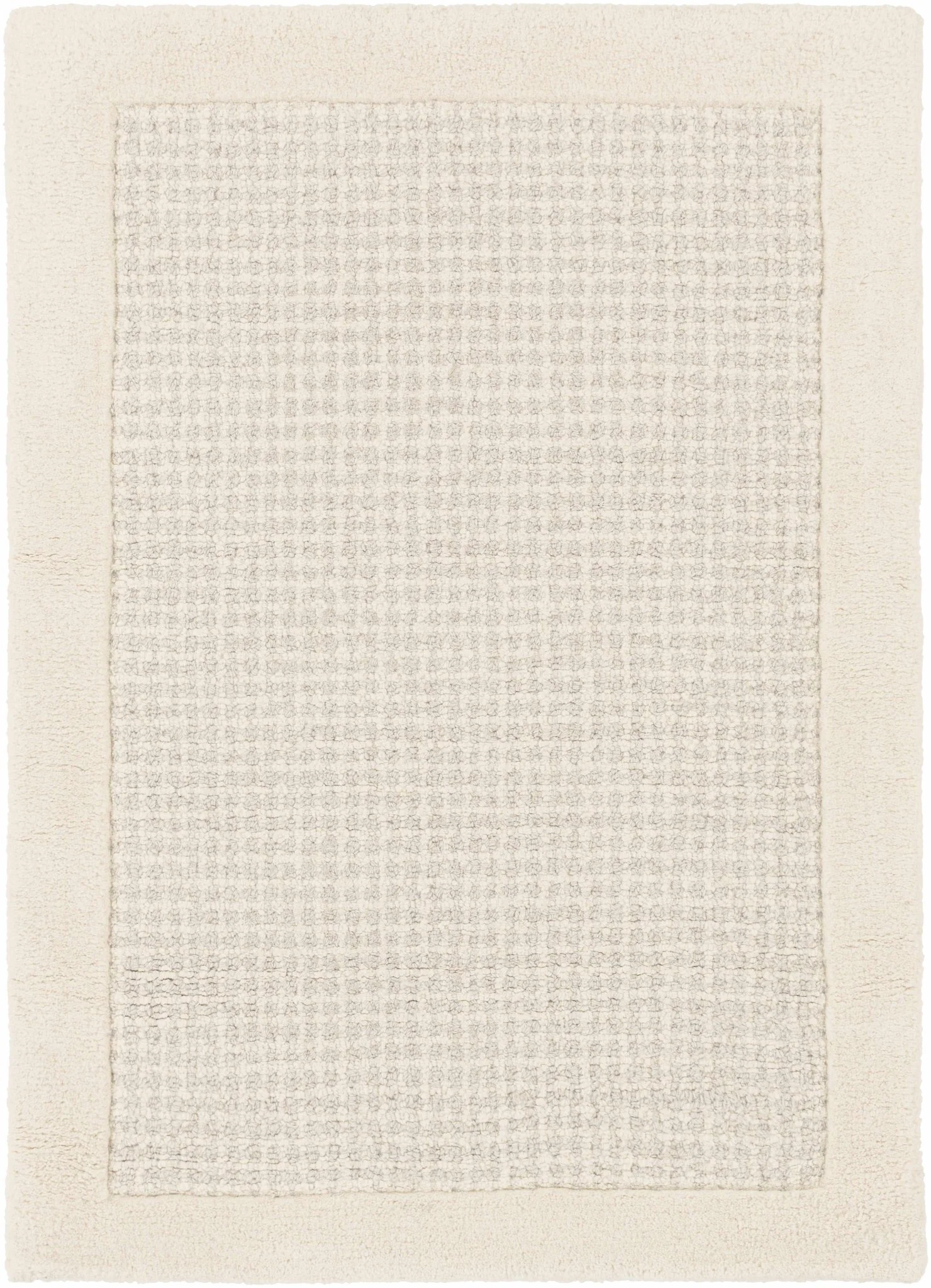 Contemporary Pattern Cream And Gray Hand Tufted Wool Rug - Image 9