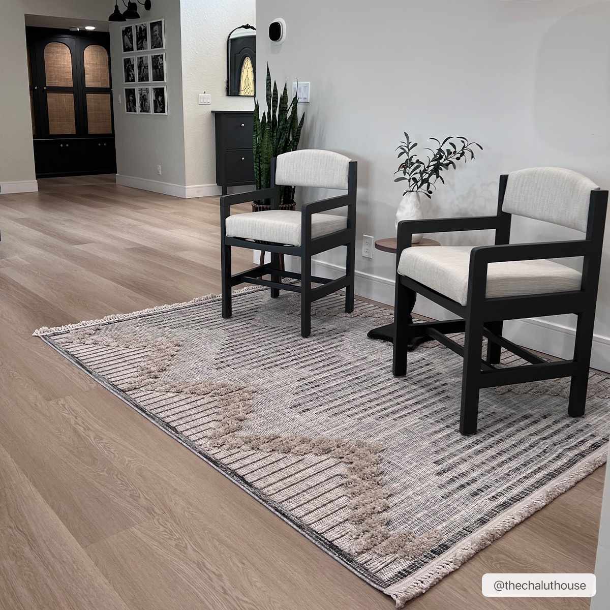 Contemporary Peach, Camel and Dark Purple Tribal Design Area Rug - Image 11