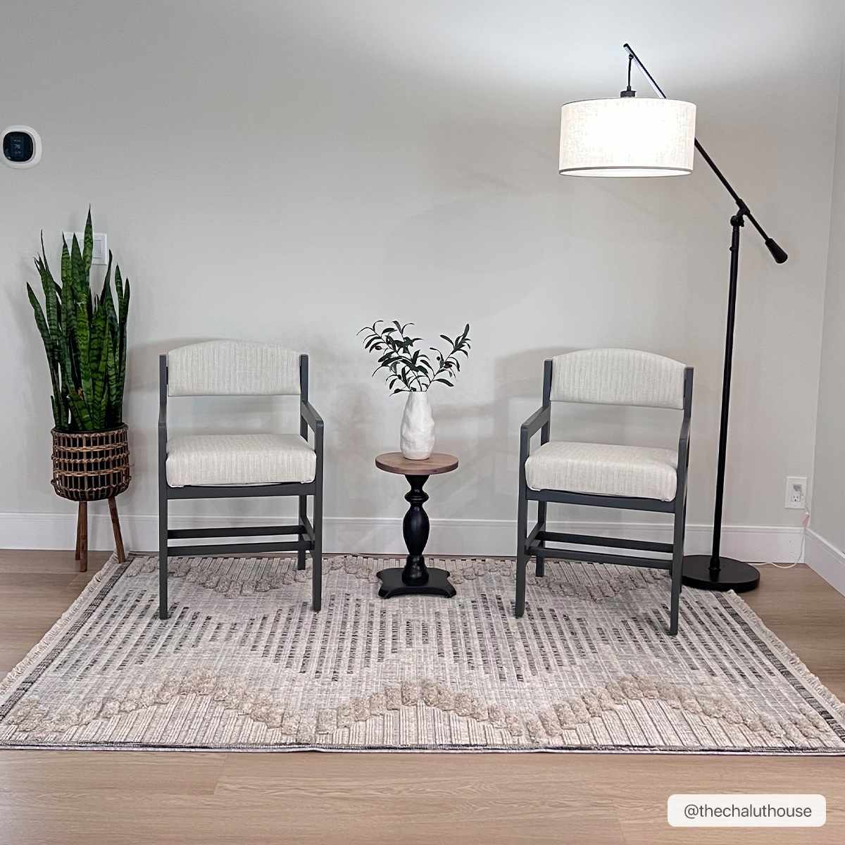 Contemporary Peach, Camel and Dark Purple Tribal Design Area Rug - Image 12