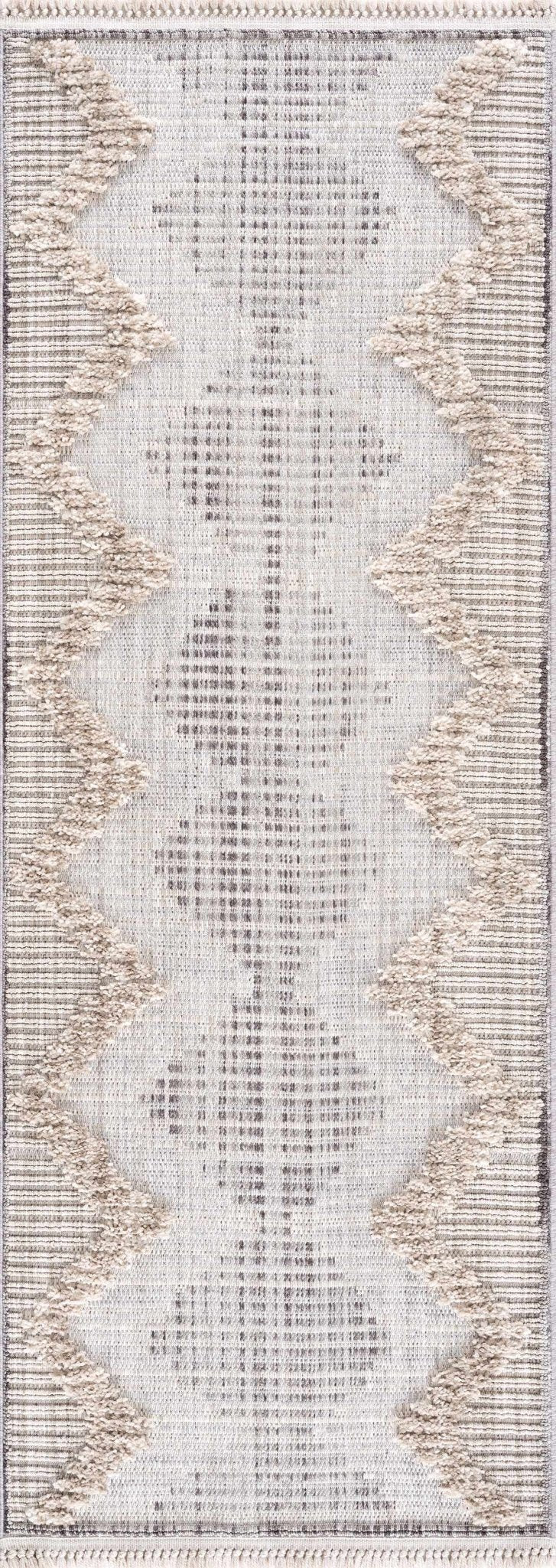Contemporary Peach, Camel and Dark Purple Tribal Design Area Rug - Image 18