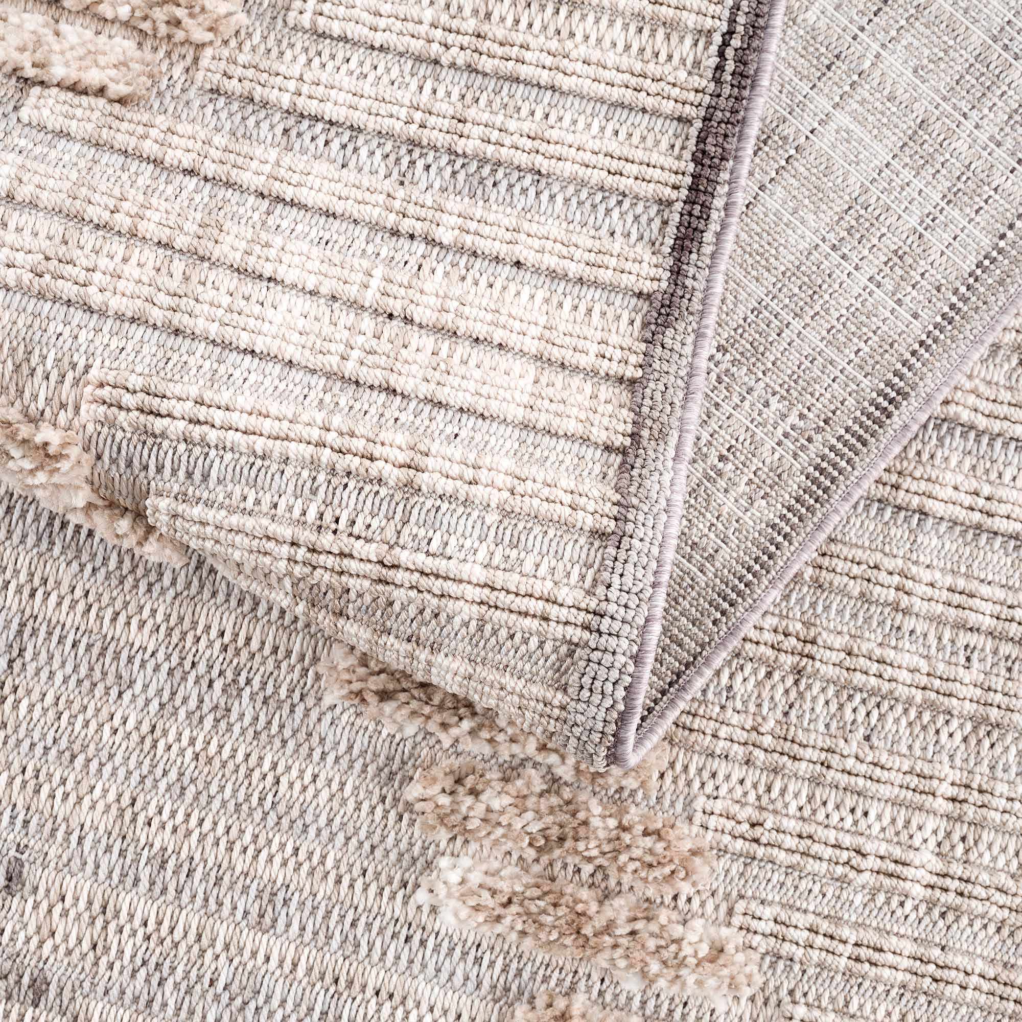 Contemporary Peach, Camel and Dark Purple Tribal Design Area Rug - Image 22