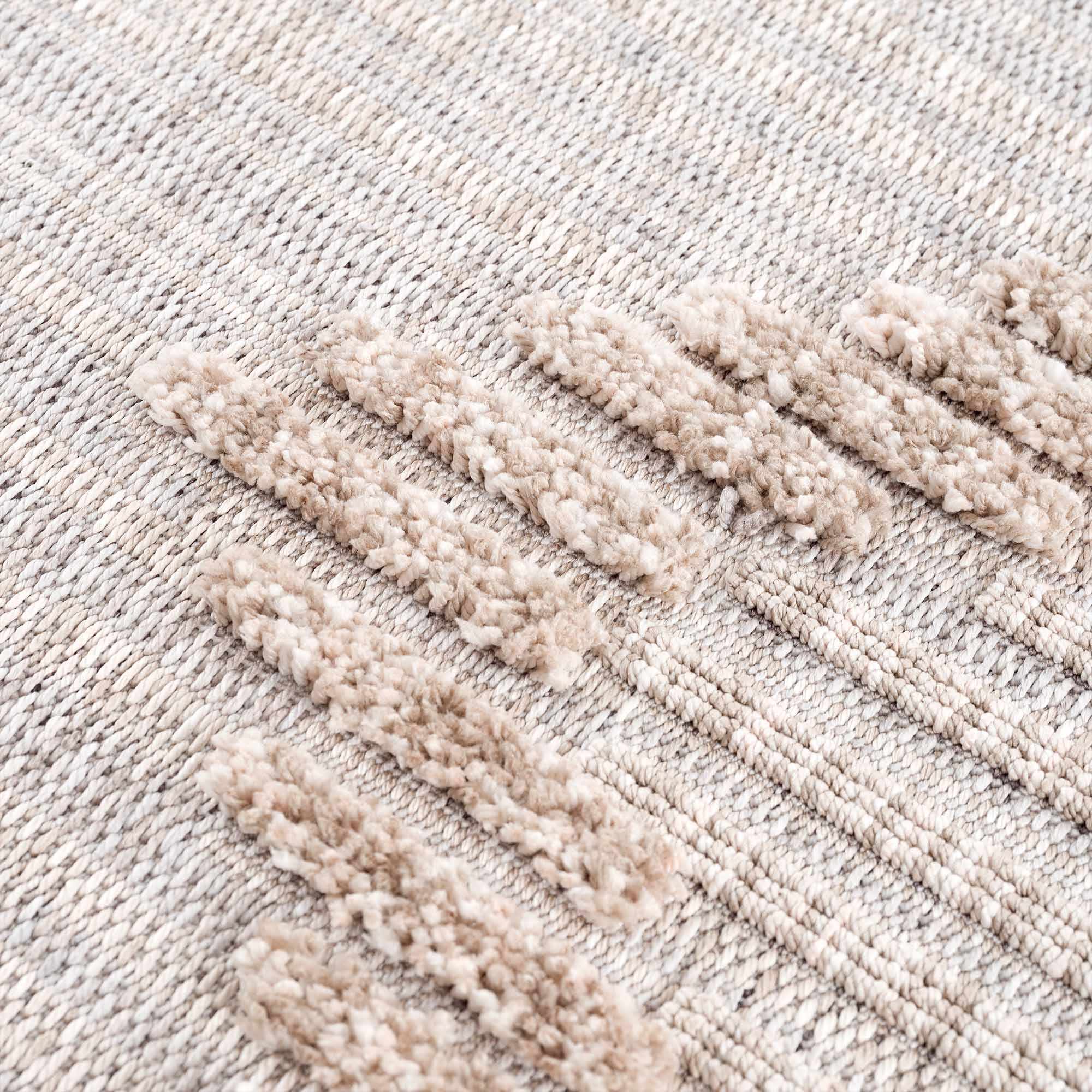 Contemporary Peach, Camel and Dark Purple Tribal Design Area Rug - Image 26